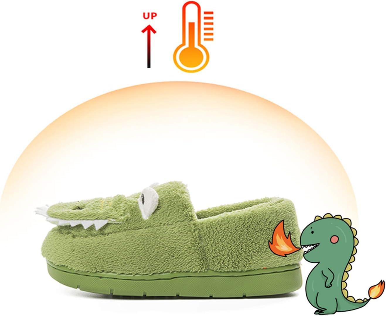 JACKSHIBO Toddler Slippers Boys Girls Little Kids Dinosaur House Shoes Cute Bunny Slipper for Home Indoor Winter Bedroom Non Slip Soft Plush Rabbit Warm Shoes(Green)