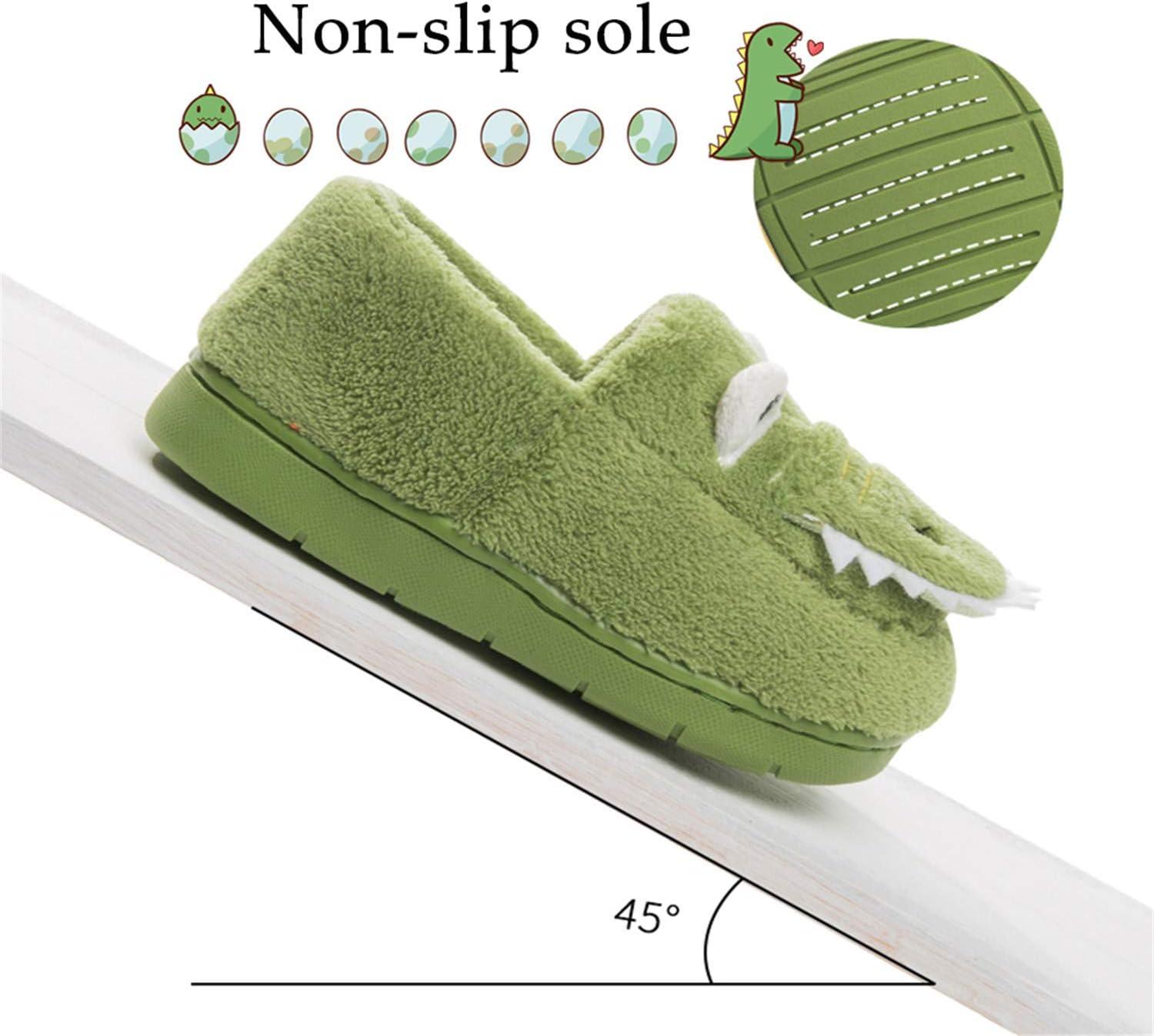 JACKSHIBO Toddler Slippers Boys Girls Little Kids Dinosaur House Shoes Cute Bunny Slipper for Home Indoor Winter Bedroom Non Slip Soft Plush Rabbit Warm Shoes(Green)