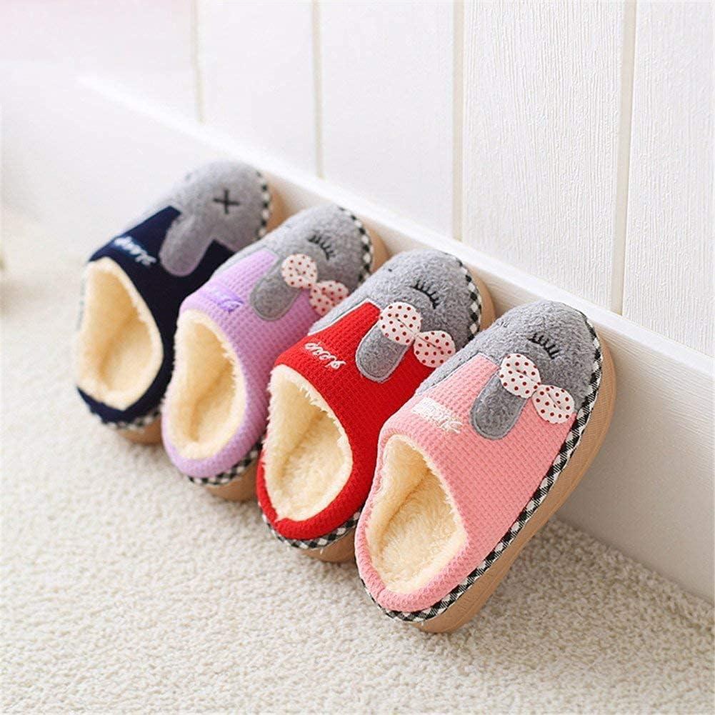JACKSHIBO Toddler Slippers Boys Girls Little Kids Dinosaur House Shoes Cute Bunny Slipper for Home Indoor Winter Bedroom Non Slip Soft Plush Rabbit Warm Shoes(1718-rabbit Red)