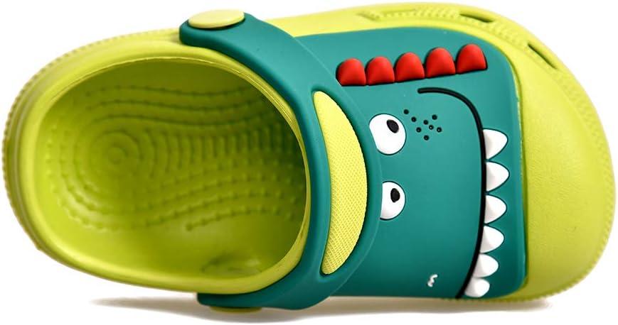 JACKSHIBO Toddler Little Kids Clogs Boys Girls Dinosaur Water Pool Beach Garden Sandals Green