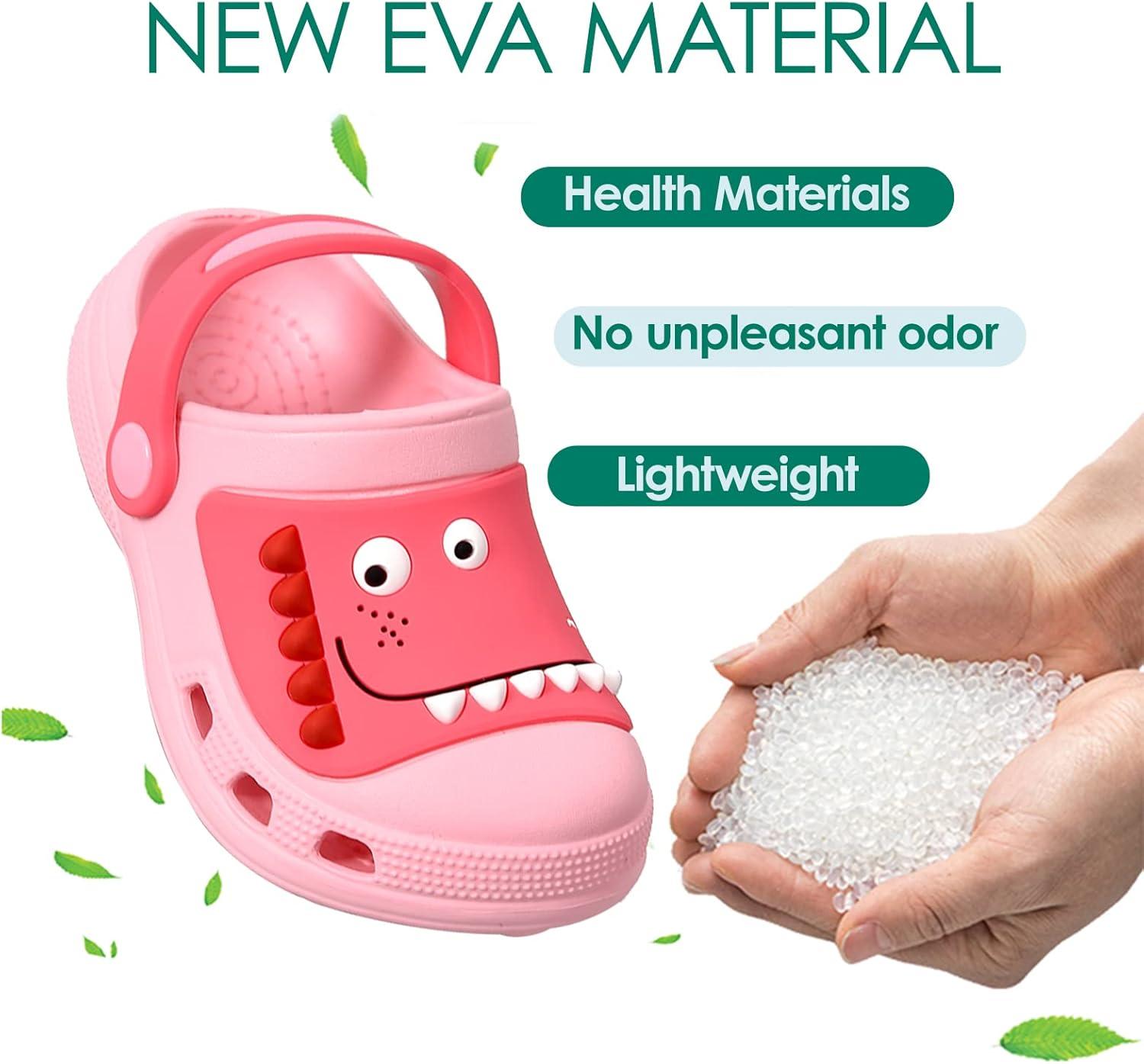 JACKSHIBO Toddler Little Kids Clogs Boys Girls Dinosaur Water Pool Beach Garden Sandals Pink