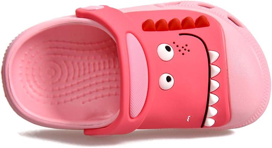 JACKSHIBO Toddler Little Kids Clogs Boys Girls Dinosaur Water Pool Beach Garden Sandals Pink