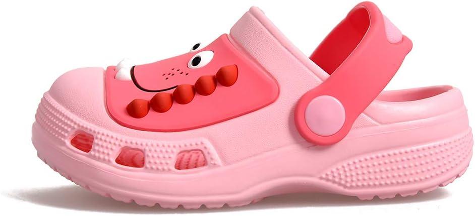 JACKSHIBO Toddler Little Kids Clogs Boys Girls Dinosaur Water Pool Beach Garden Sandals Pink