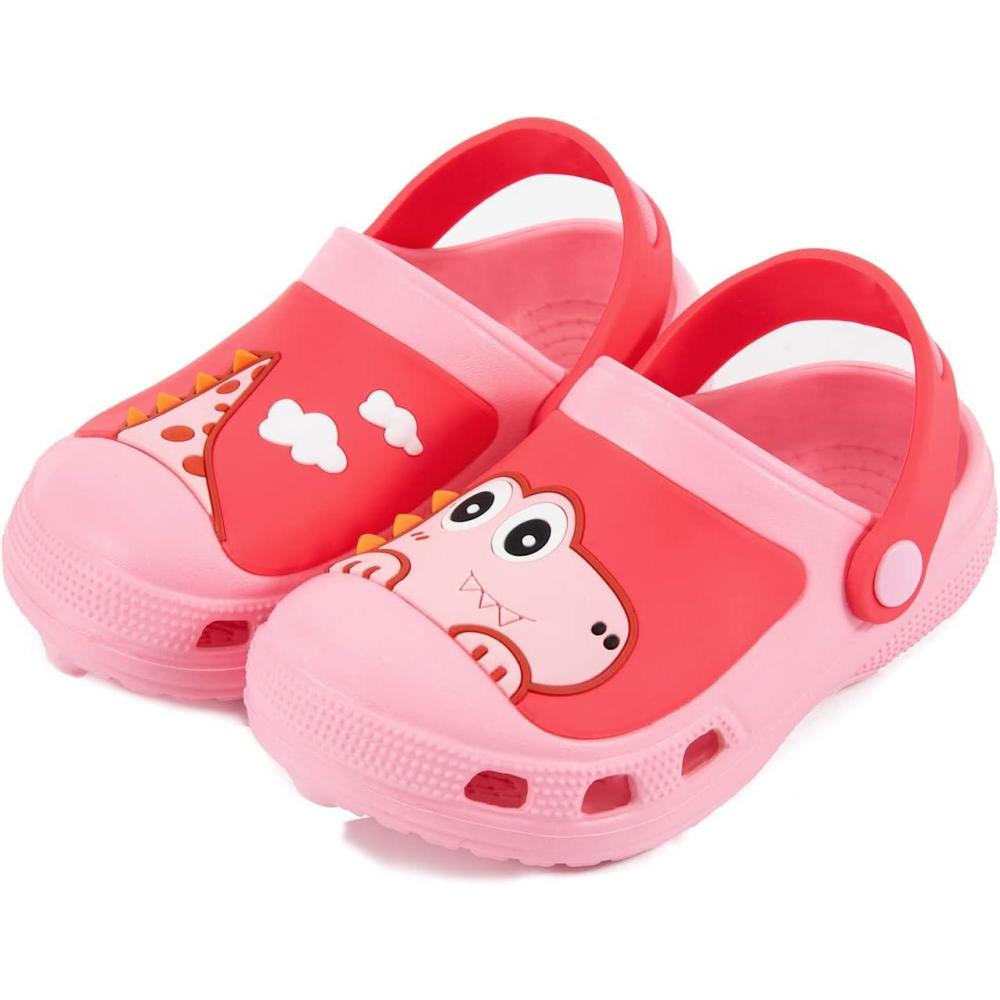 JACKSHIBO Toddler Little Kids Clogs Boys Girls Dinosaur Water Pool Beach Garden Sandals
