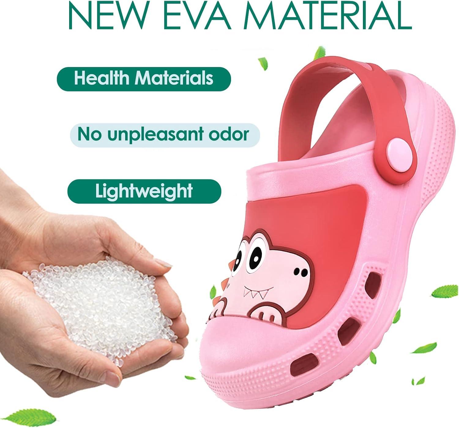 JACKSHIBO Toddler Little Kids Clogs Boys Girls Dinosaur Water Pool Beach Garden Sandals