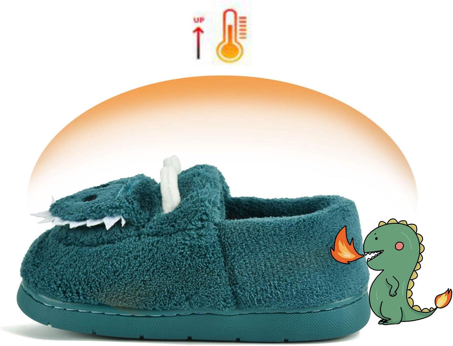 JACKSHIBO Toddler Slippers Boys Girls Little Kids Dinosaur House Shoes Cute Bunny Slipper for Home Indoor Winter Bedroom Non Slip Soft Plush Rabbit Warm Shoes(Blue)