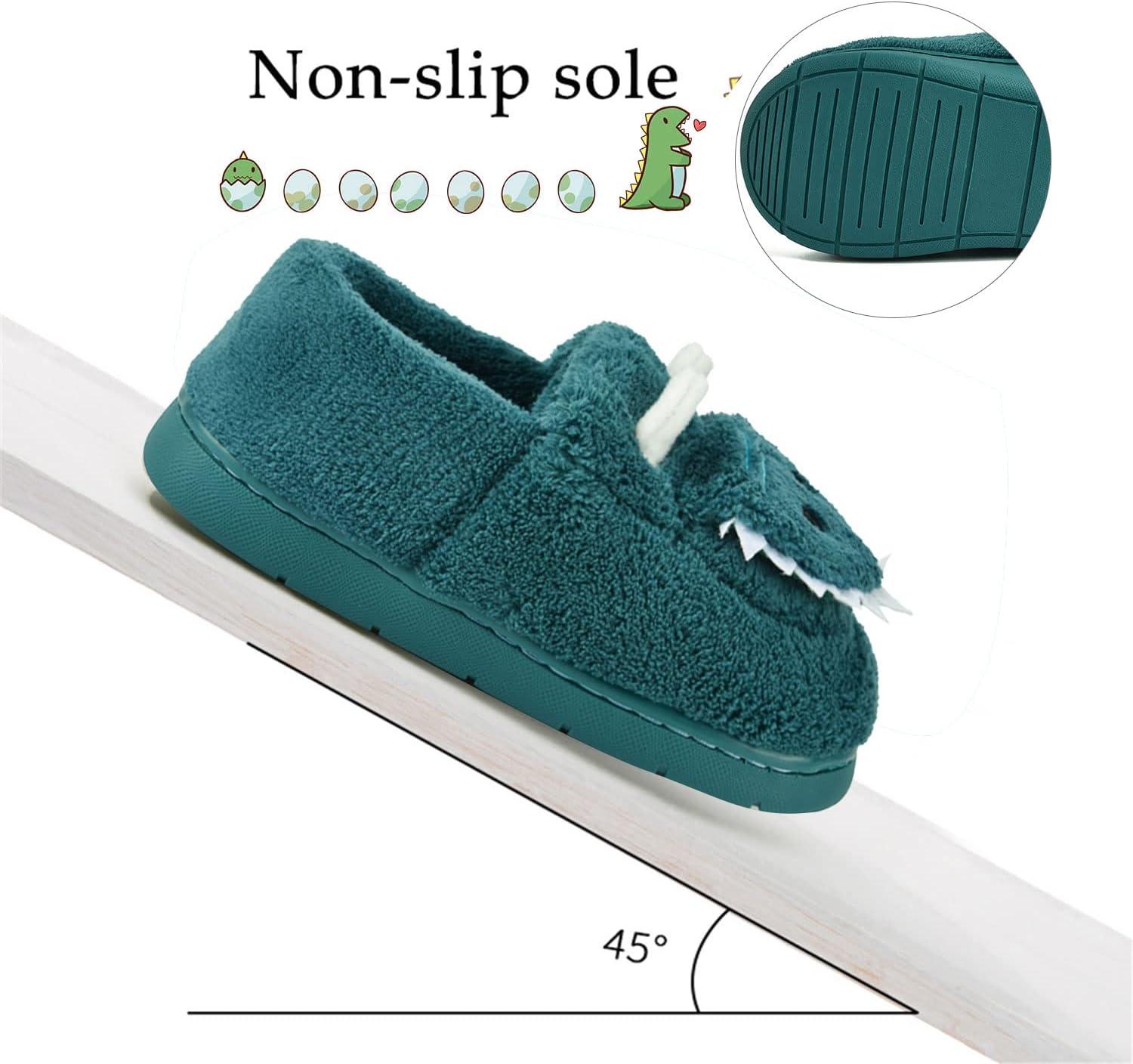 JACKSHIBO Toddler Slippers Boys Girls Little Kids Dinosaur House Shoes Cute Bunny Slipper for Home Indoor Winter Bedroom Non Slip Soft Plush Rabbit Warm Shoes(Blue)