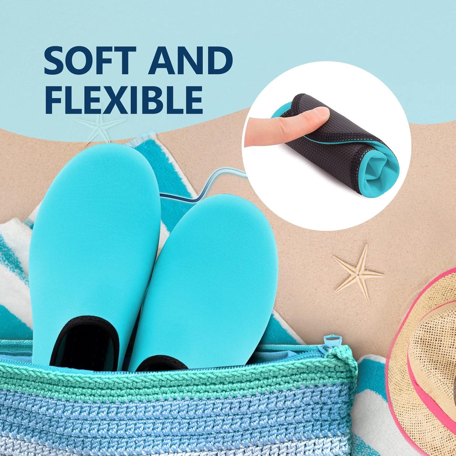 JACKSHIBO Water Shoes for Women Men Swim Shoes Water Socks for Cruise Essentials Swimming Aqua Beach Pool Yoga Surf(Bluegreen)