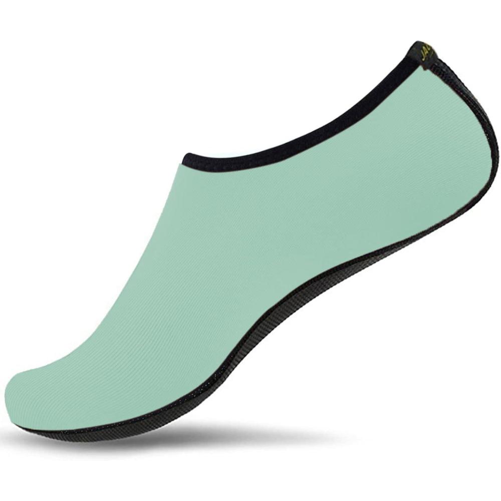 JACKSHIBO Water Shoes for Women Men Swim Shoes Water Socks for Cruise Essentials Swimming Aqua Beach Pool Yoga Surf(Lightgreen)