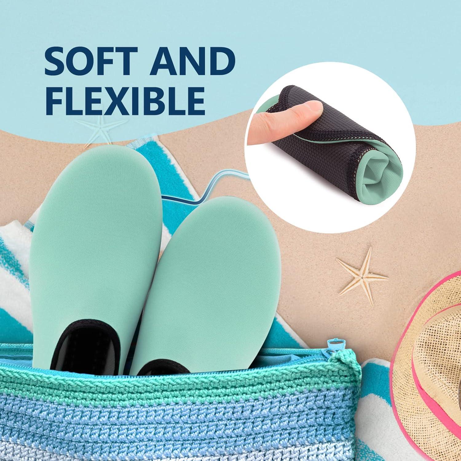 JACKSHIBO Water Shoes for Women Men Swim Shoes Water Socks for Cruise Essentials Swimming Aqua Beach Pool Yoga Surf(Lightgreen)
