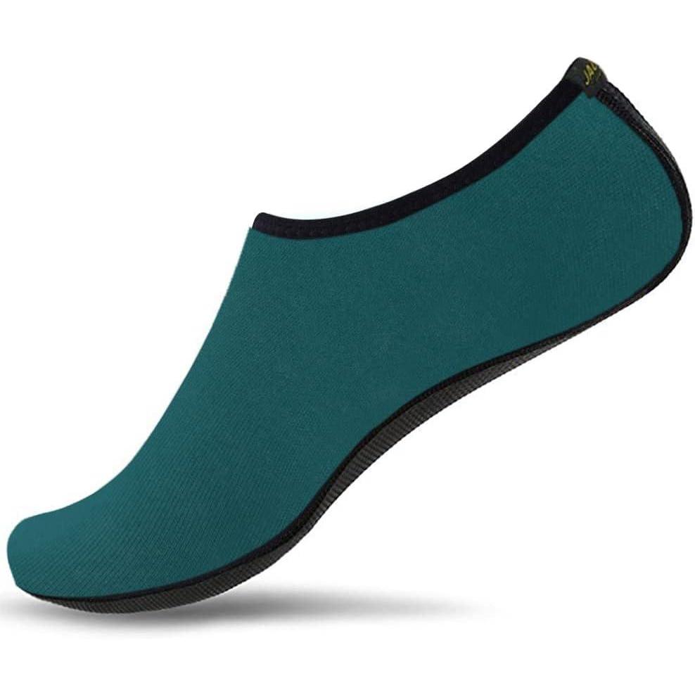 JACKSHIBO Water Shoes for Women Men Swim Shoes Water Socks for Cruise Essentials Swimming Aqua Beach Pool Yoga Surf(Green 1)