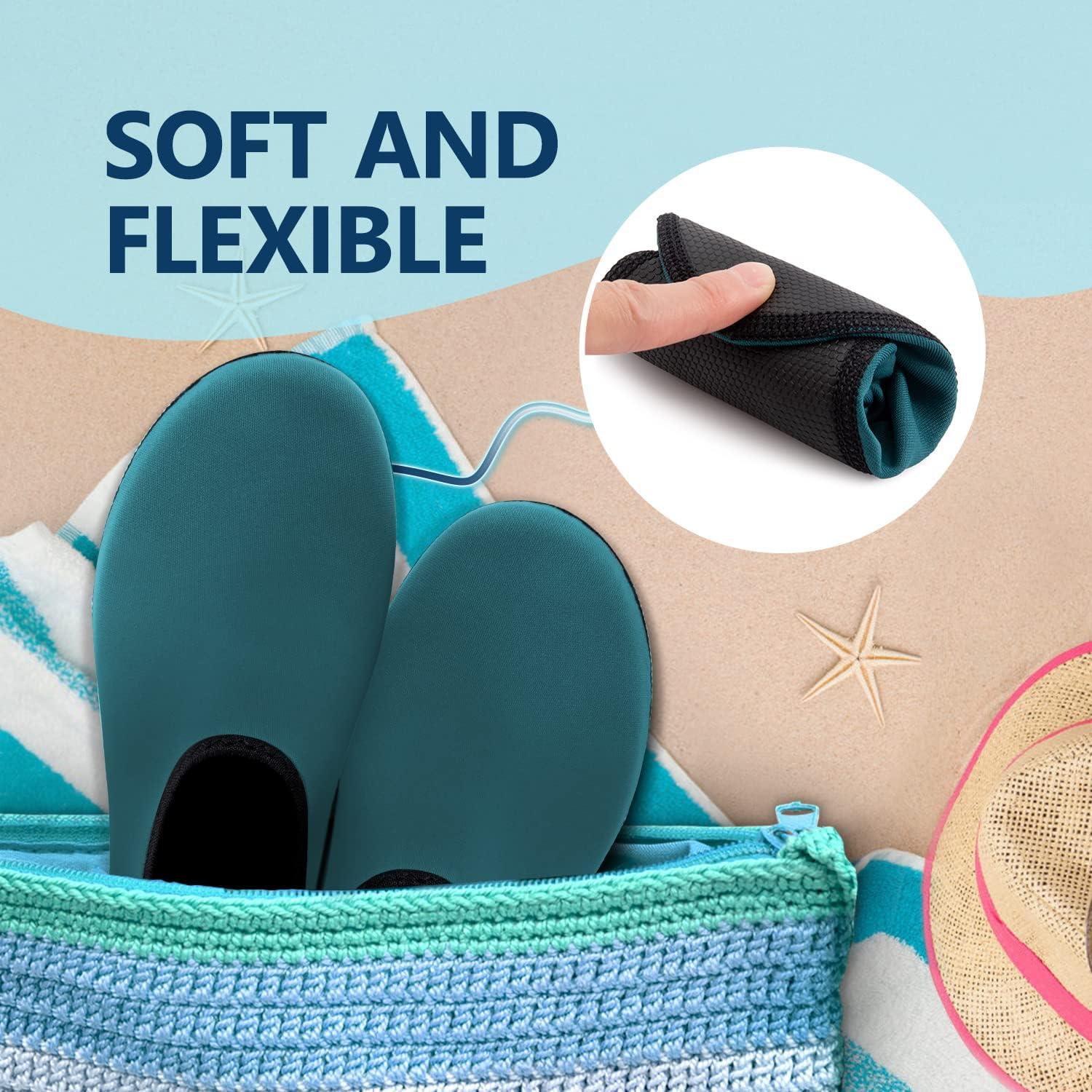 JACKSHIBO Water Shoes for Women Men Swim Shoes Water Socks for Cruise Essentials Swimming Aqua Beach Pool Yoga Surf(Green 1)