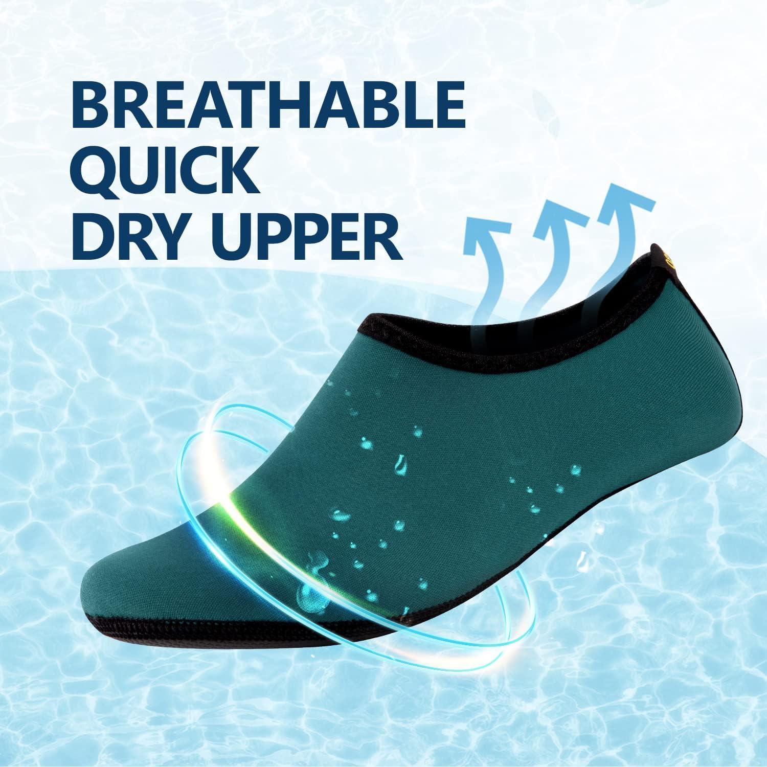 JACKSHIBO Water Shoes for Women Men Swim Shoes Water Socks for Cruise Essentials Swimming Aqua Beach Pool Yoga Surf(Green 1)