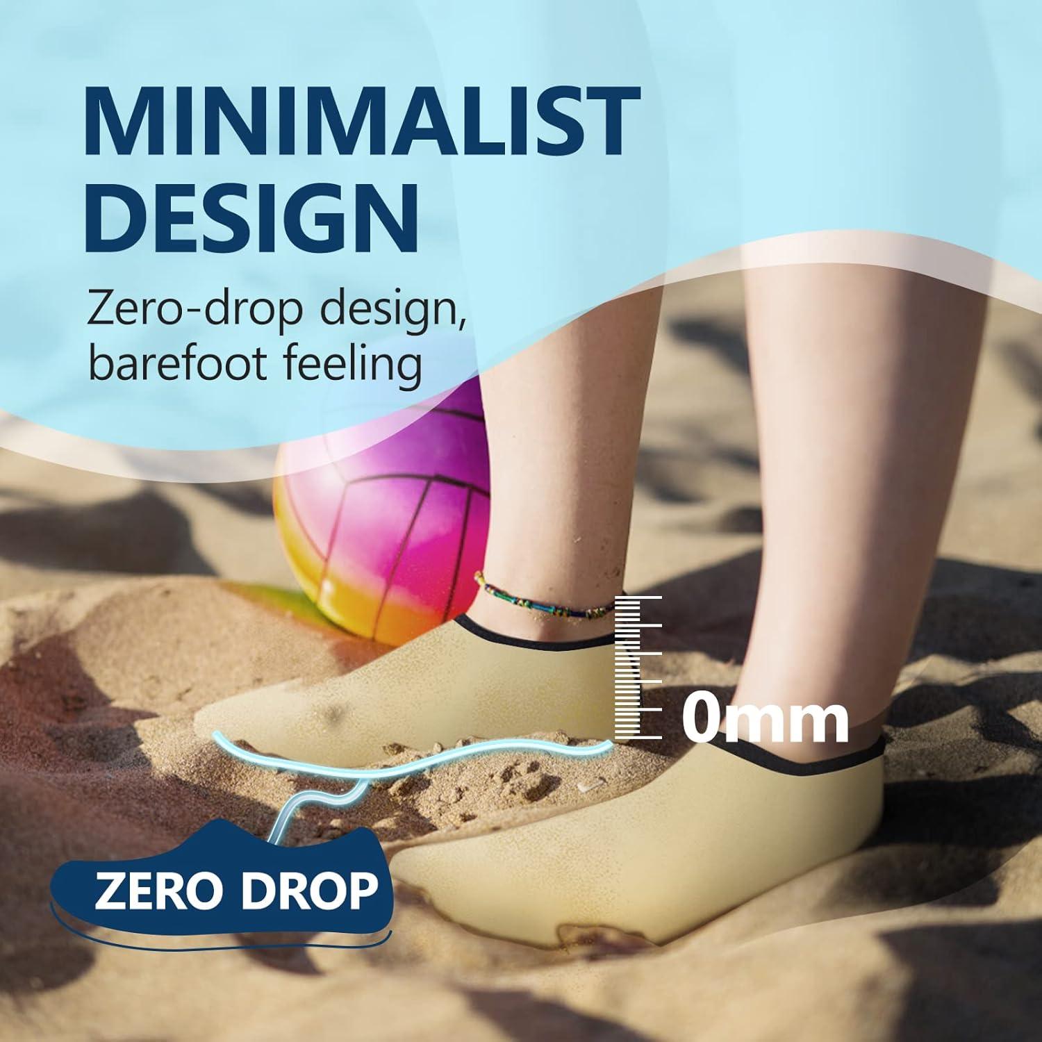 JACKSHIBO Water Shoes for Women Men Swim Shoes Water Socks for Cruise Essentials Swimming Aqua Beach Pool Yoga Surf(Lightyellow)