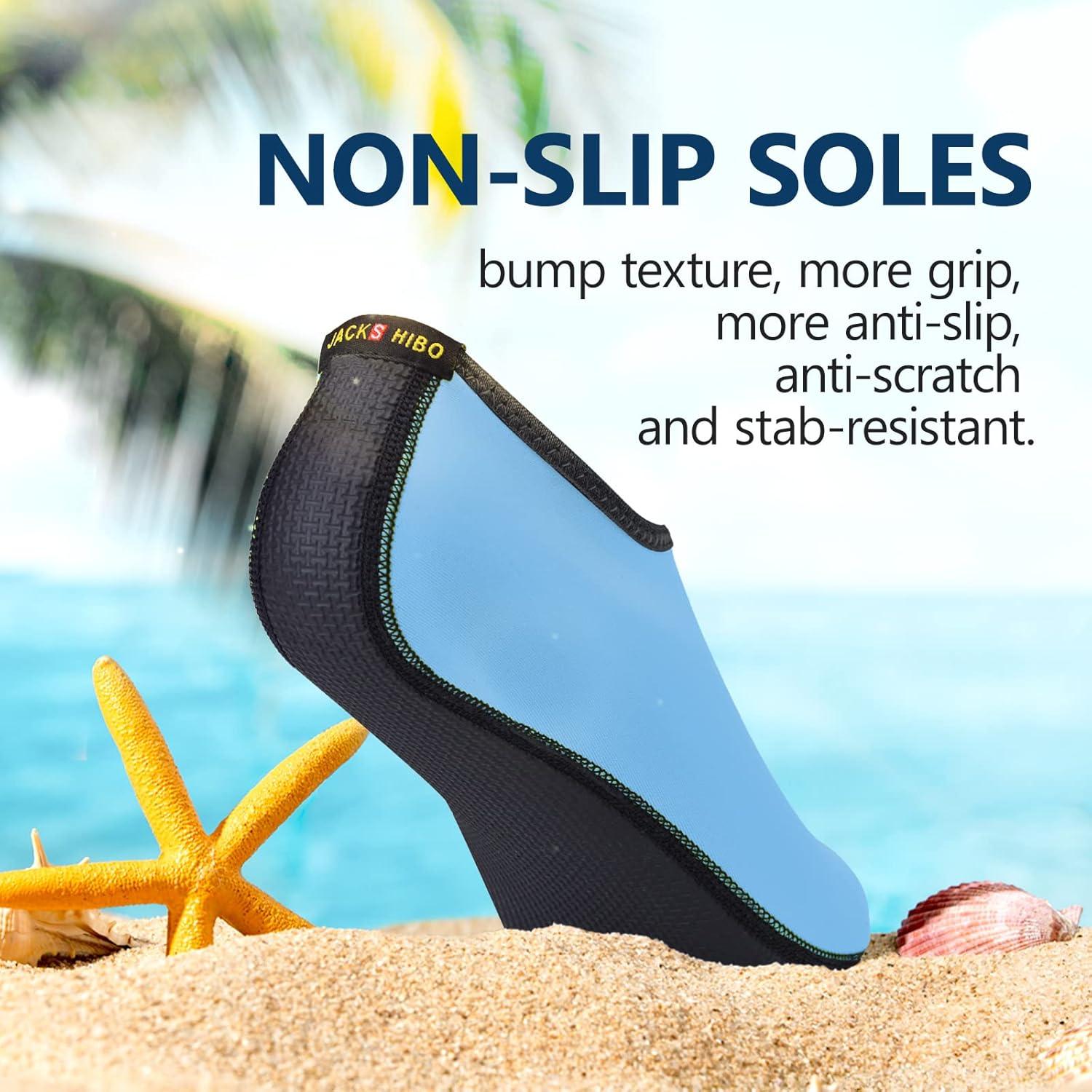 JACKSHIBO Water Shoes for Women Men Swim Shoes Water Socks for Cruise Essentials Swimming Aqua Beach Pool Yoga Surf(Oceanblue)