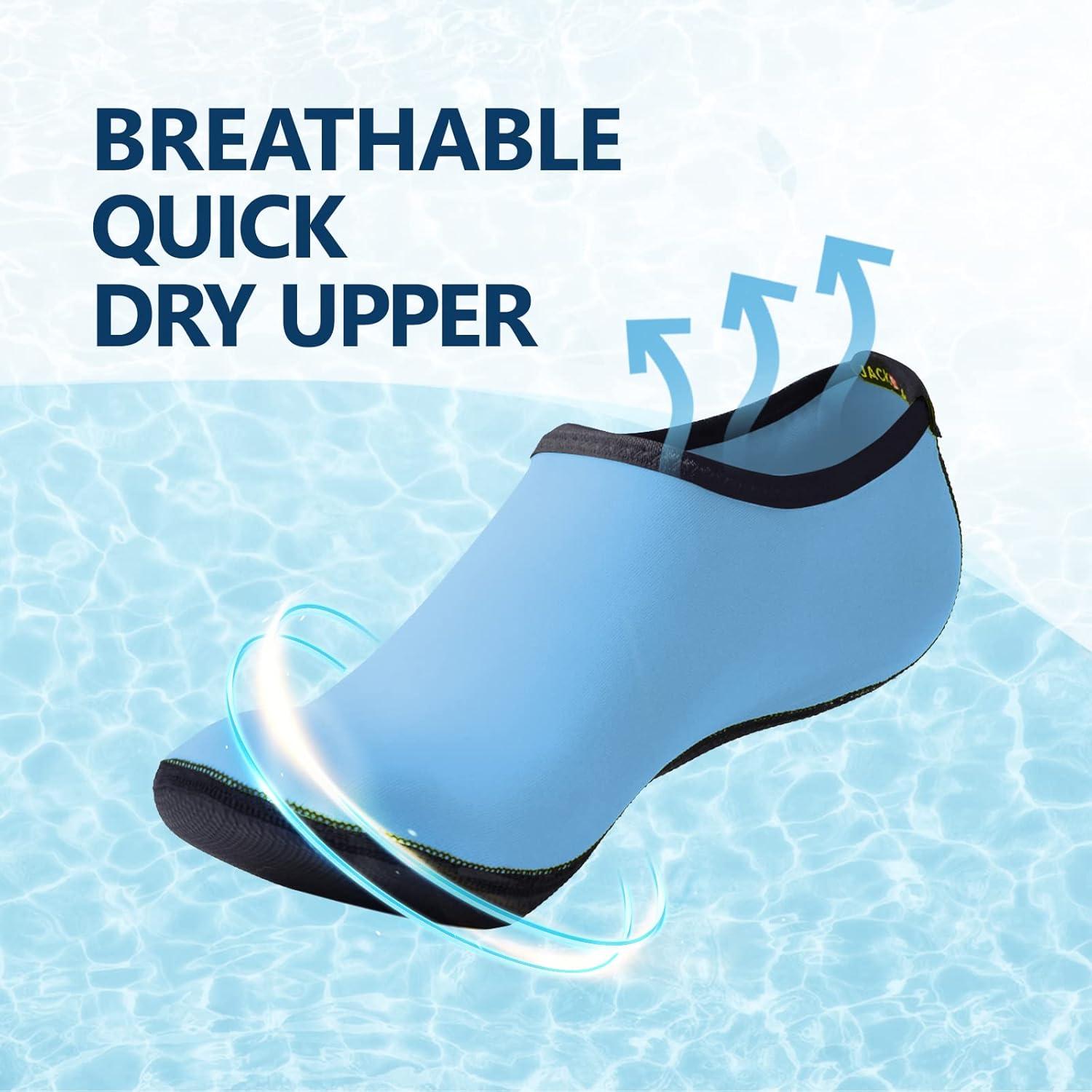 JACKSHIBO Water Shoes for Women Men Swim Shoes Water Socks for Cruise Essentials Swimming Aqua Beach Pool Yoga Surf(Oceanblue)