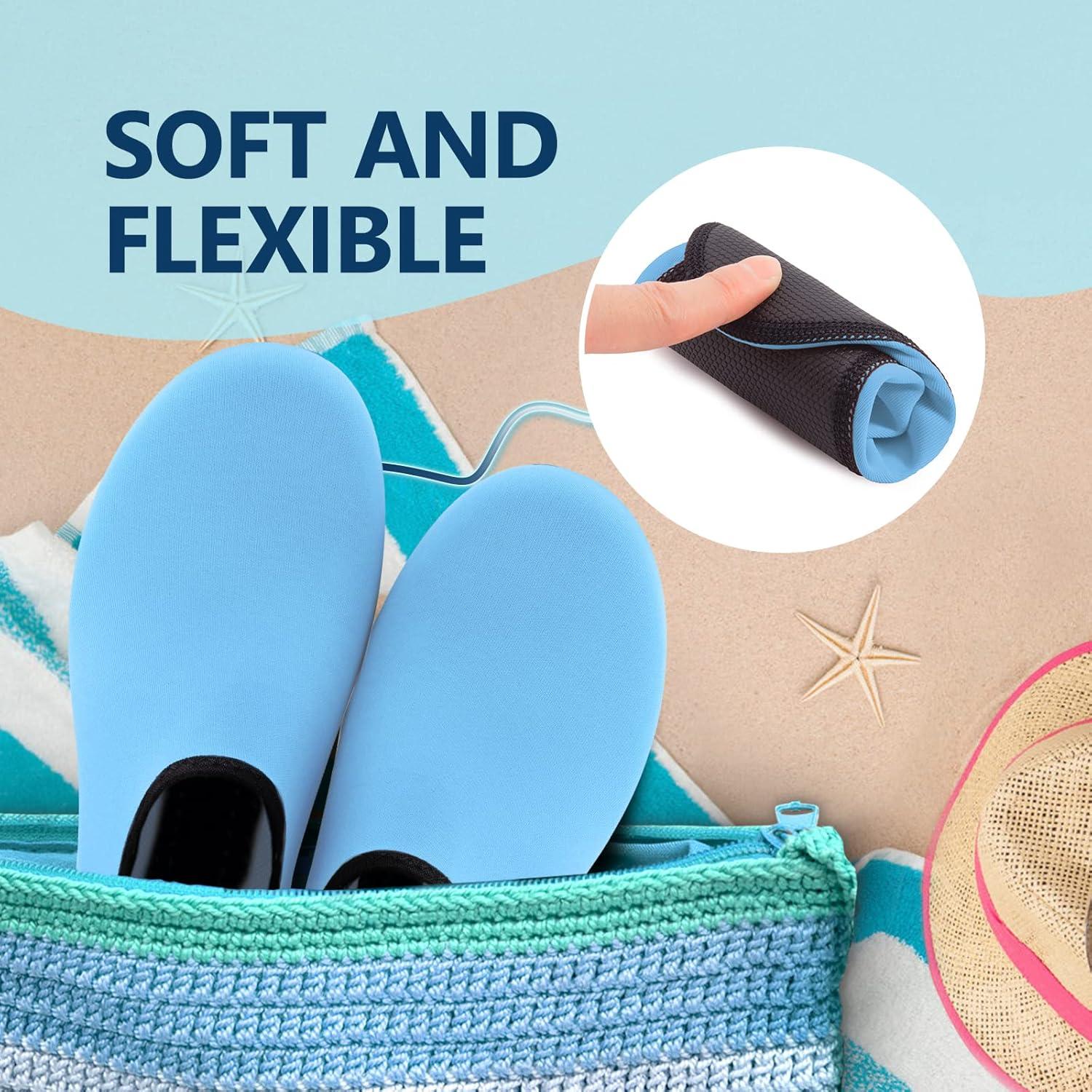 JACKSHIBO Water Shoes for Women Men Swim Shoes Water Socks for Cruise Essentials Swimming Aqua Beach Pool Yoga Surf(Oceanblue)