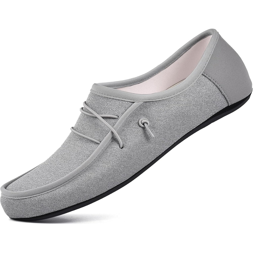JACKSHIBO Water Shoes for Men Women Puncture Proof Swim Shoes Water Socks | Slip on Loafers, Barefoot Sport, Swimming Aqua Beach Pool Yoga Surf, River Lake Kayaking Boating Diving Cruise Essentials(Grey)