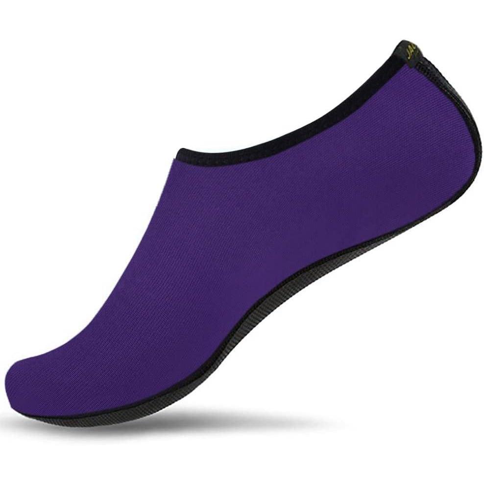 JACKSHIBO Water Shoes for Women Men Swim Shoes Water Socks for Cruise Essentials Swimming Aqua Beach Pool Yoga Surf(Purple 1)