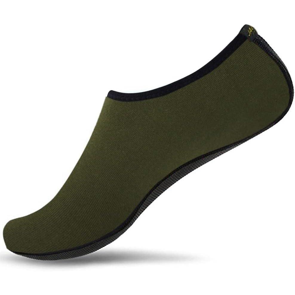 JACKSHIBO Water Shoes for Women Men Swim Shoes Water Socks for Cruise Essentials Swimming Aqua Beach Pool Yoga Surf(Pure Green 1)