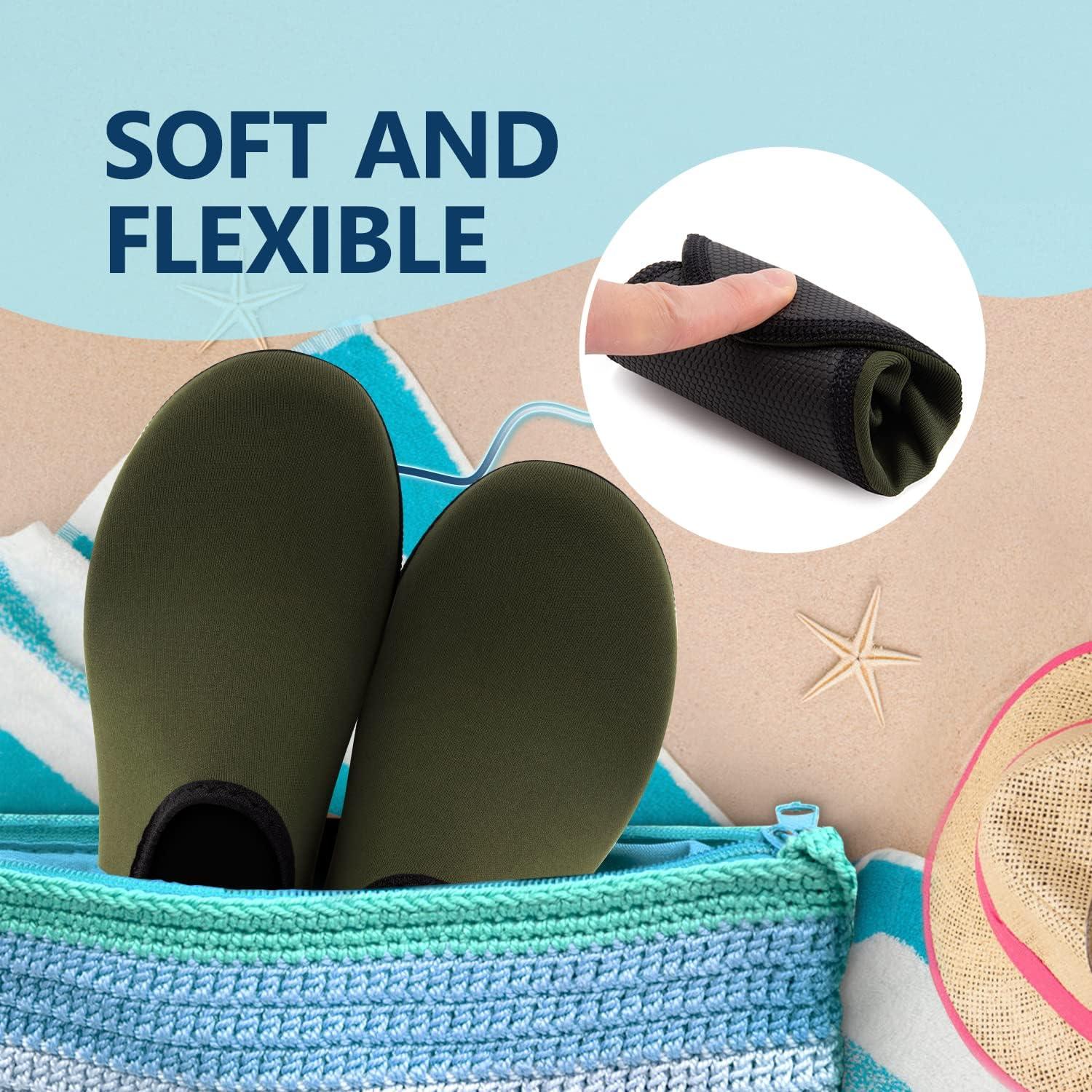 JACKSHIBO Water Shoes for Women Men Swim Shoes Water Socks for Cruise Essentials Swimming Aqua Beach Pool Yoga Surf(Pure Green 1)