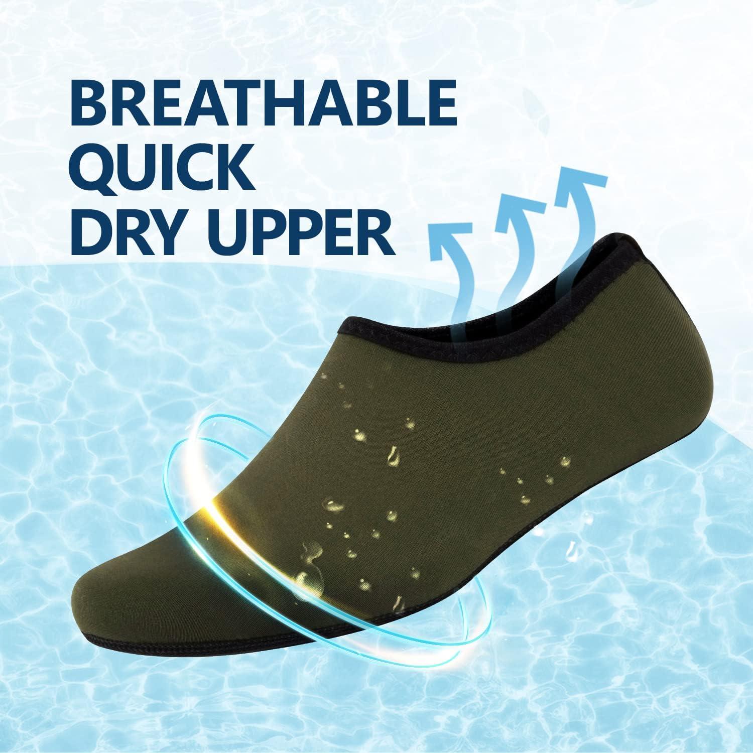 JACKSHIBO Water Shoes for Women Men Swim Shoes Water Socks for Cruise Essentials Swimming Aqua Beach Pool Yoga Surf(Pure Green 1)