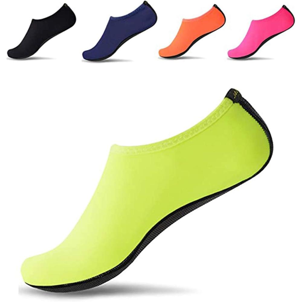 JACKSHIBO Water Shoes for Women Men Swim Shoes Water Socks for Cruise Essentials Swimming Aqua Beach Pool Yoga Surf(Pure Green)