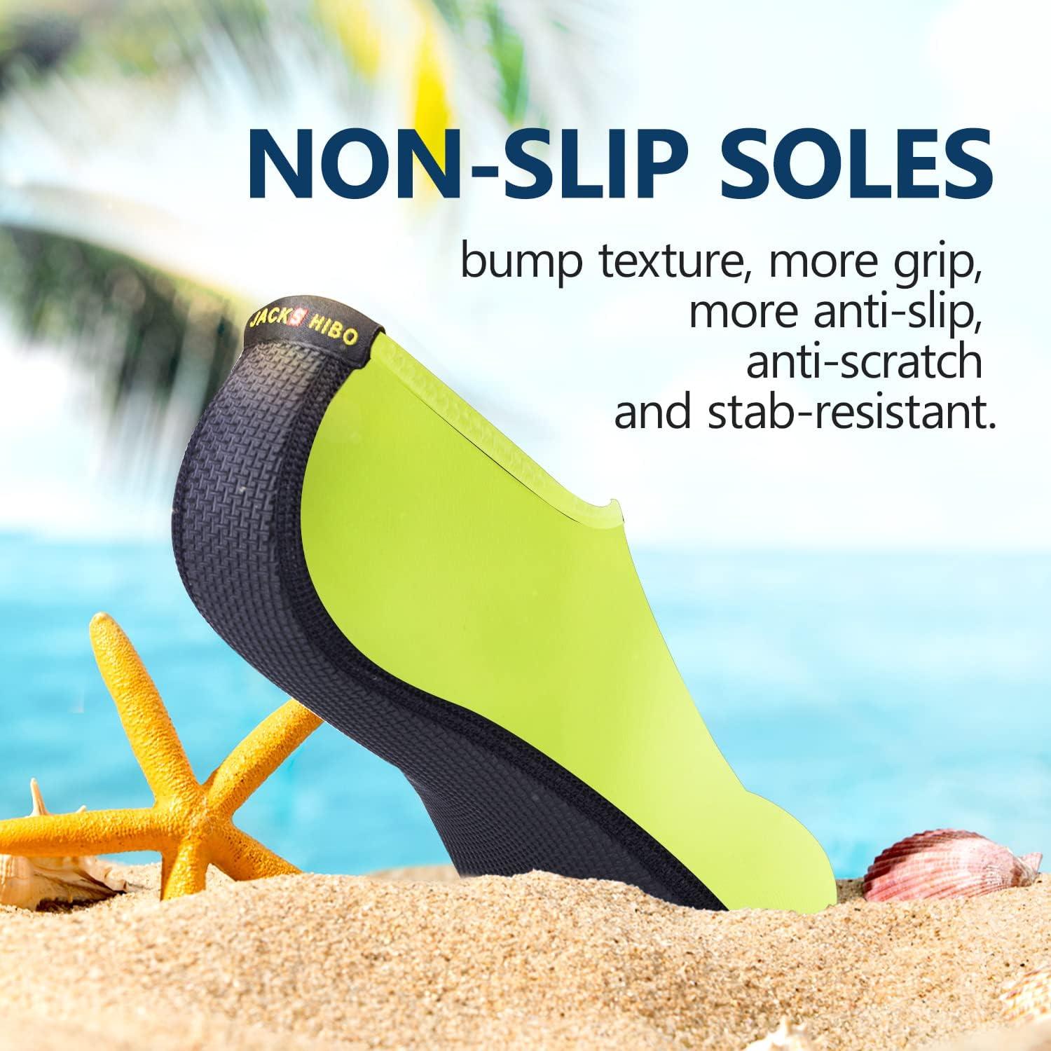 JACKSHIBO Water Shoes for Women Men Swim Shoes Water Socks for Cruise Essentials Swimming Aqua Beach Pool Yoga Surf(Pure Green)