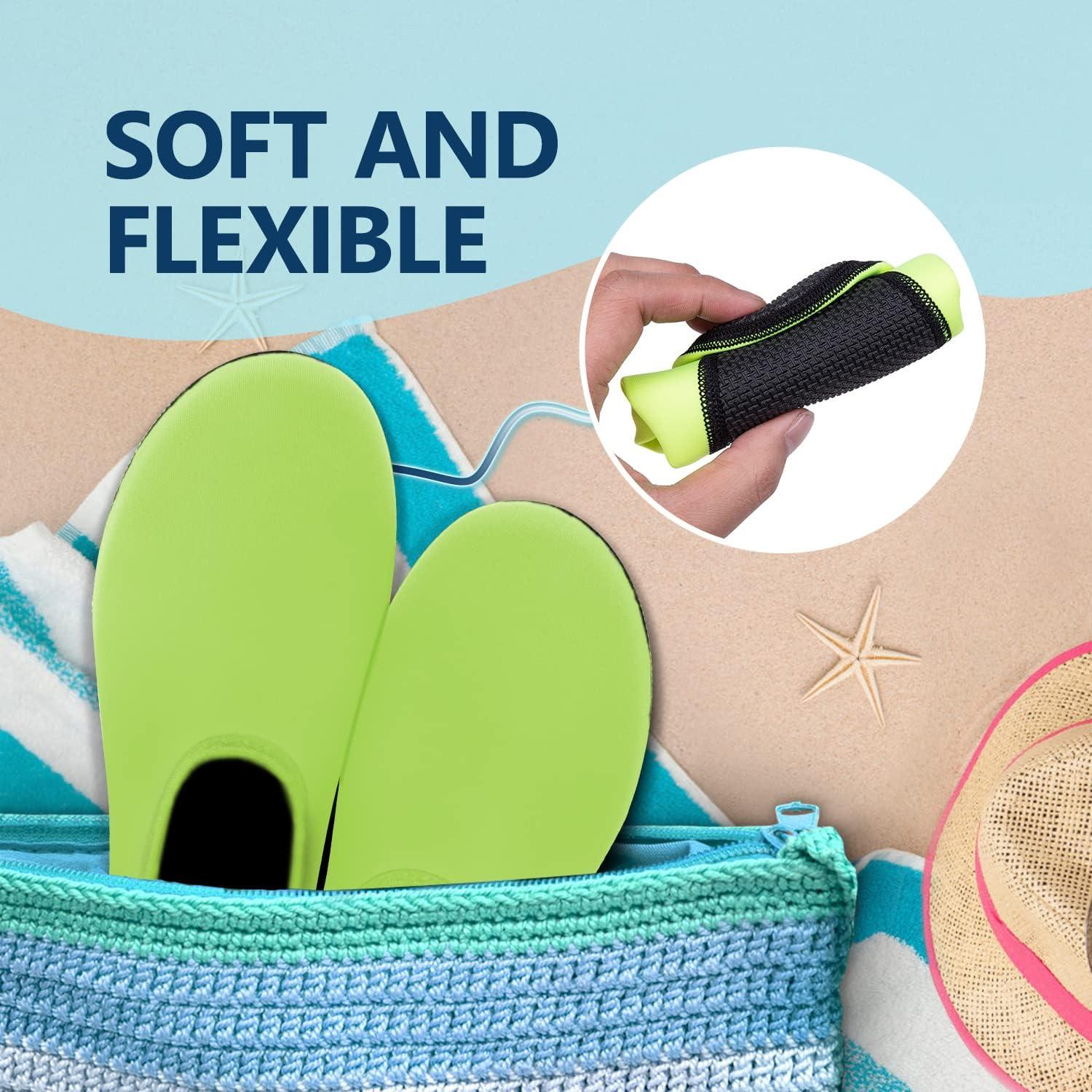 JACKSHIBO Water Shoes for Women Men Swim Shoes Water Socks for Cruise Essentials Swimming Aqua Beach Pool Yoga Surf(Pure Green)