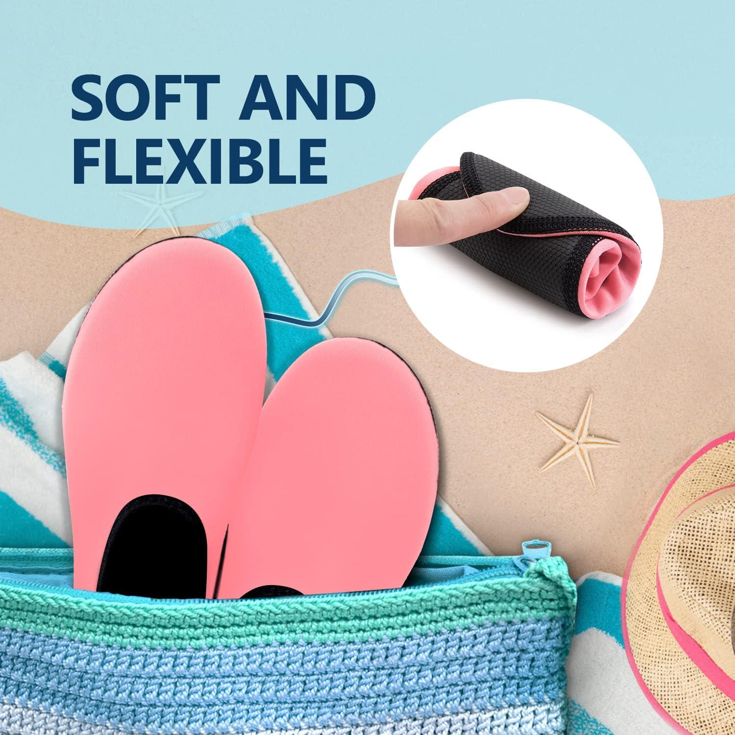 JACKSHIBO Water Shoes for Women Men Swim Shoes Water Socks for Cruise Essentials Swimming Aqua Beach Pool Yoga Surf(Pure Pink 1)