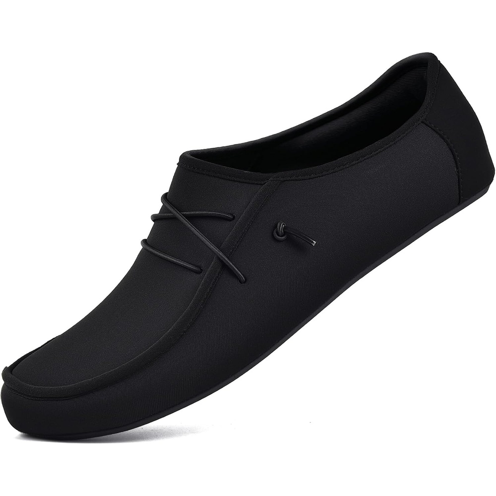 JACKSHIBO Water Shoes for Men Women Puncture Proof Swim Shoes Water Socks | Slip on Loafers, Barefoot Sport, Swimming Aqua Beach Pool Yoga Surf, River Lake Kayaking Boating Diving Cruise Essentials(Black)