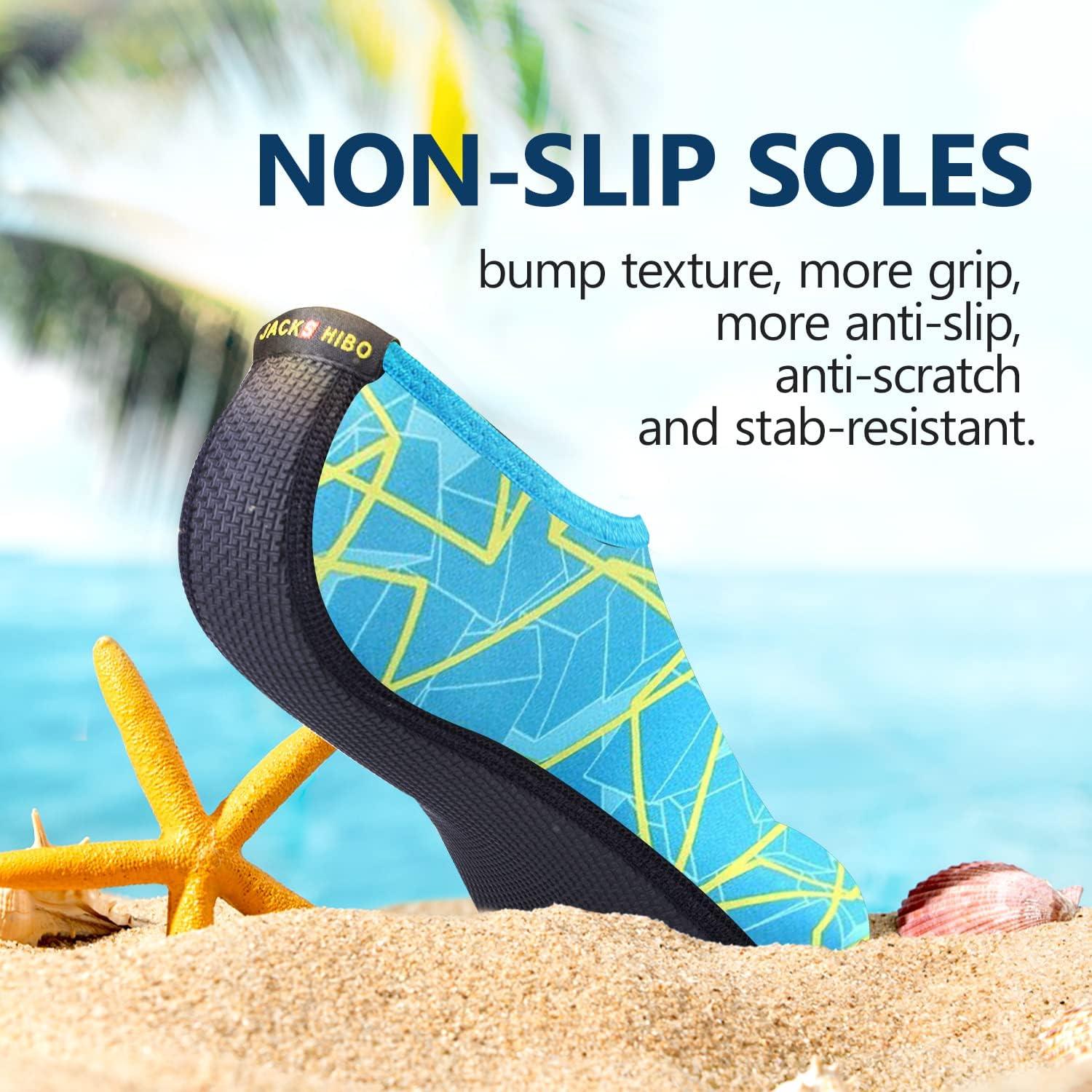 JACKSHIBO Water Shoes for Women Men Swim Shoes Water Socks for Cruise Essentials Swimming Aqua Beach Pool Yoga Surf(Green)