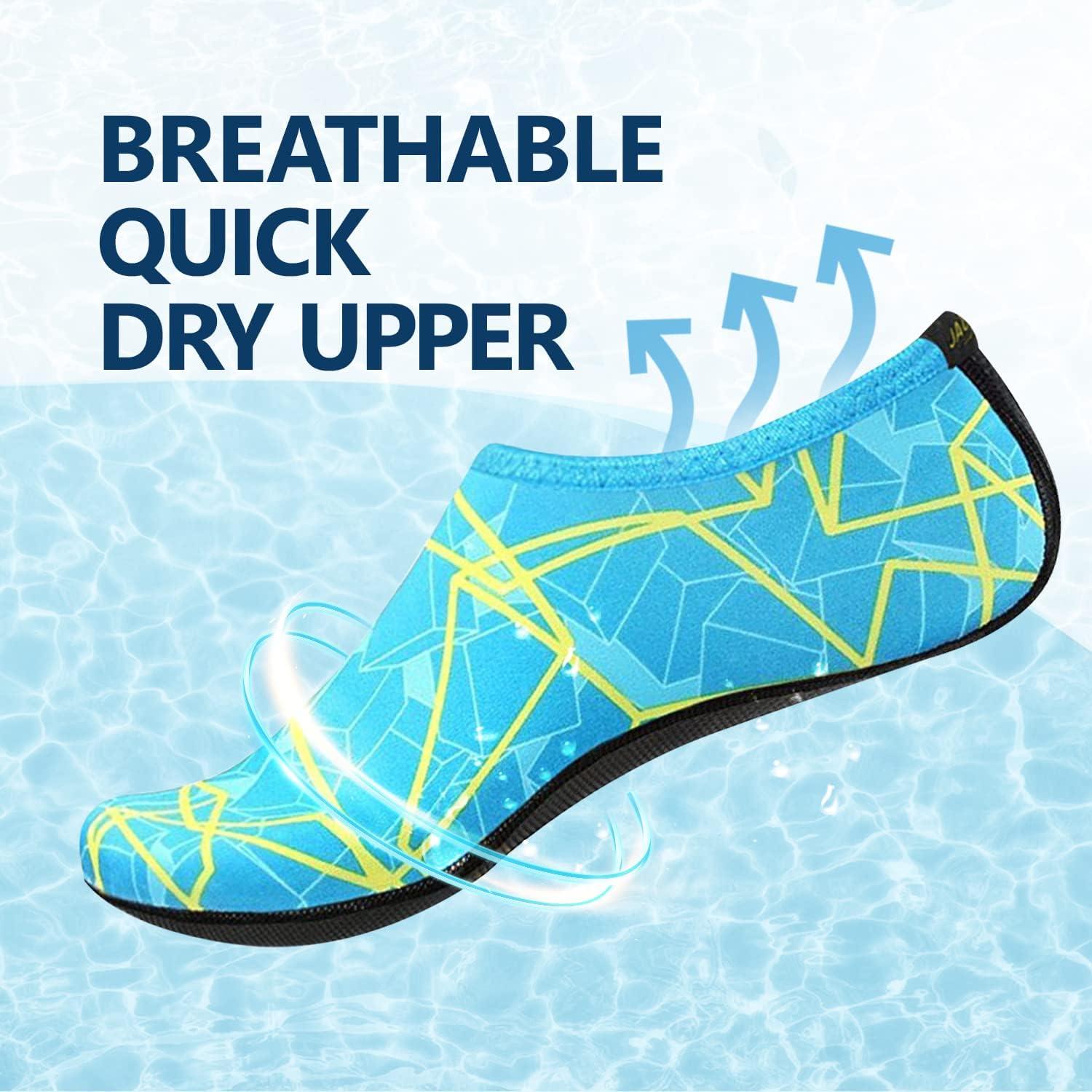 JACKSHIBO Water Shoes for Women Men Swim Shoes Water Socks for Cruise Essentials Swimming Aqua Beach Pool Yoga Surf(Green)