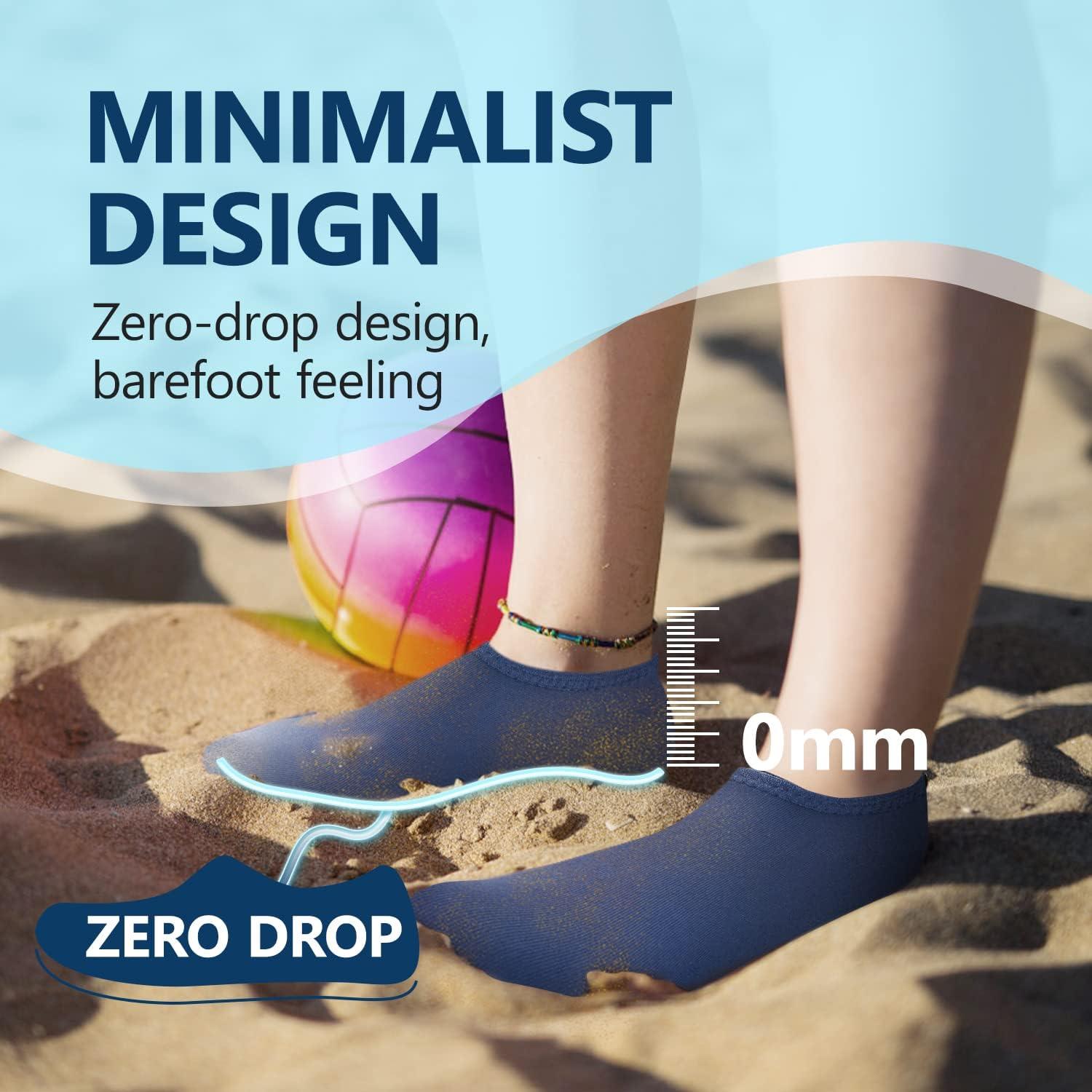 JACKSHIBO Water Shoes for Women Men Swim Shoes Water Socks for Cruise Essentials Swimming Aqua Beach Pool Yoga Surf(Pure Dark Blue)