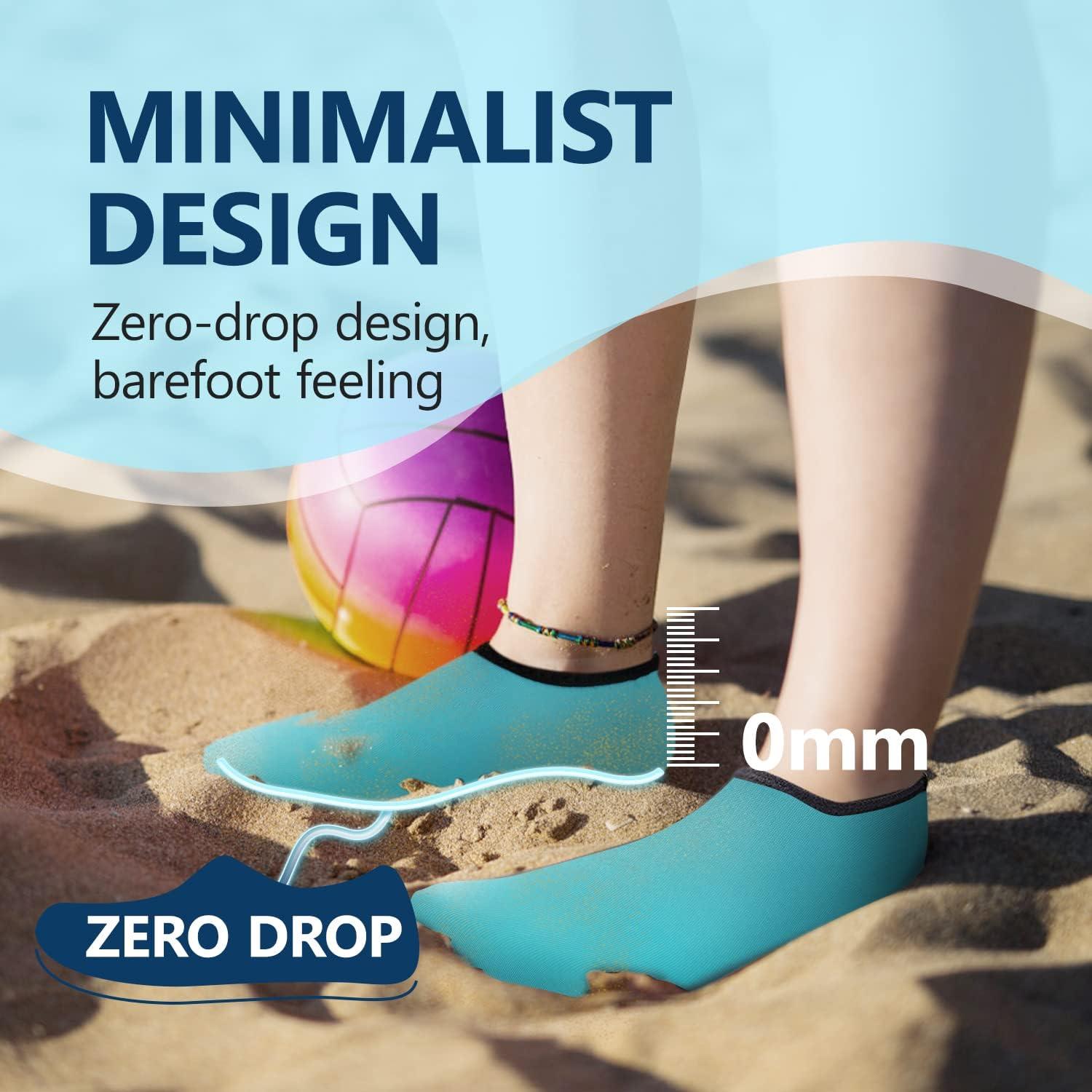 JACKSHIBO Water Shoes for Women Men Swim Shoes Water Socks for Cruise Essentials Swimming Aqua Beach Pool Yoga Surf(Blue 1)
