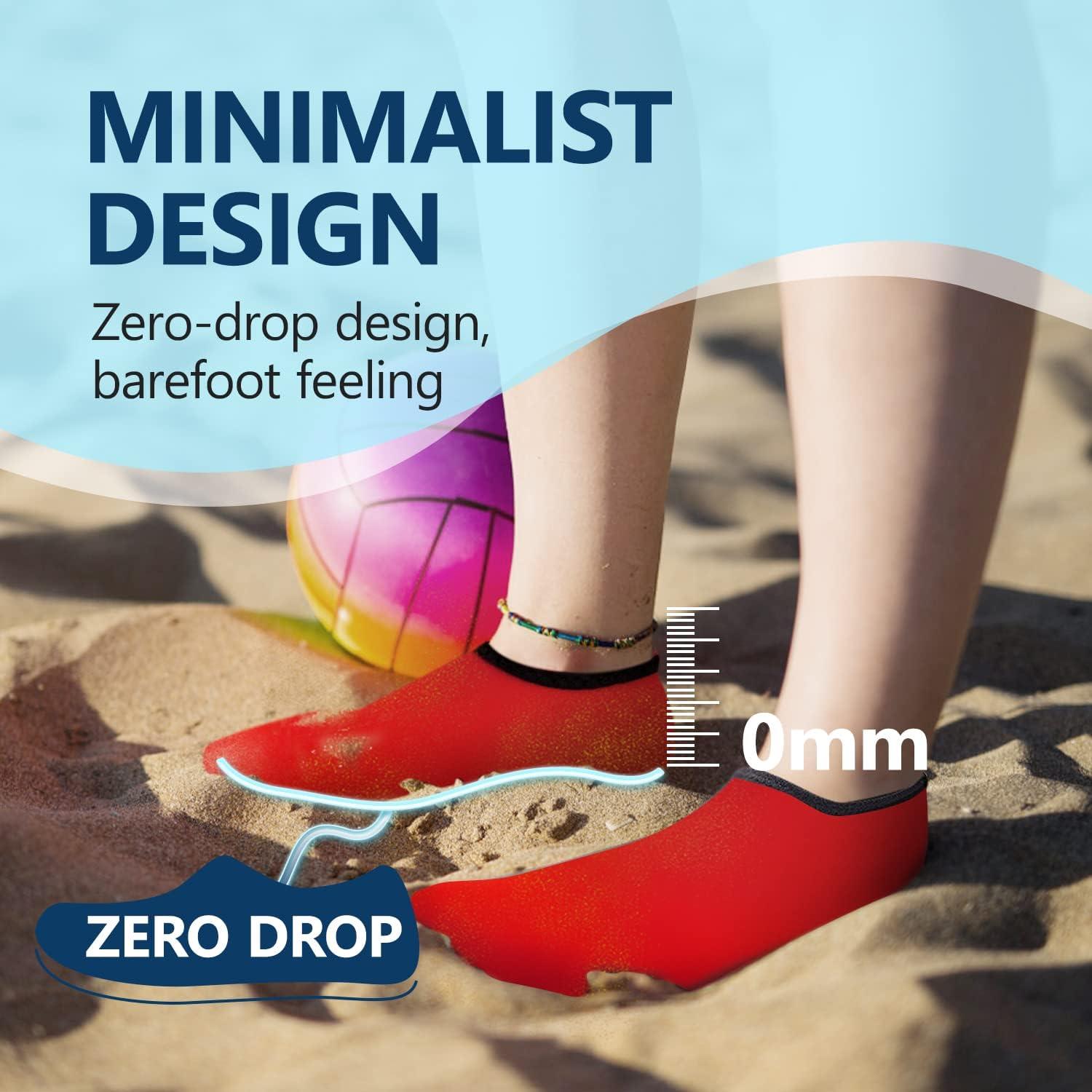 JACKSHIBO Water Shoes for Women Men Swim Shoes Water Socks for Cruise Essentials Swimming Aqua Beach Pool Yoga Surf(Red 1)