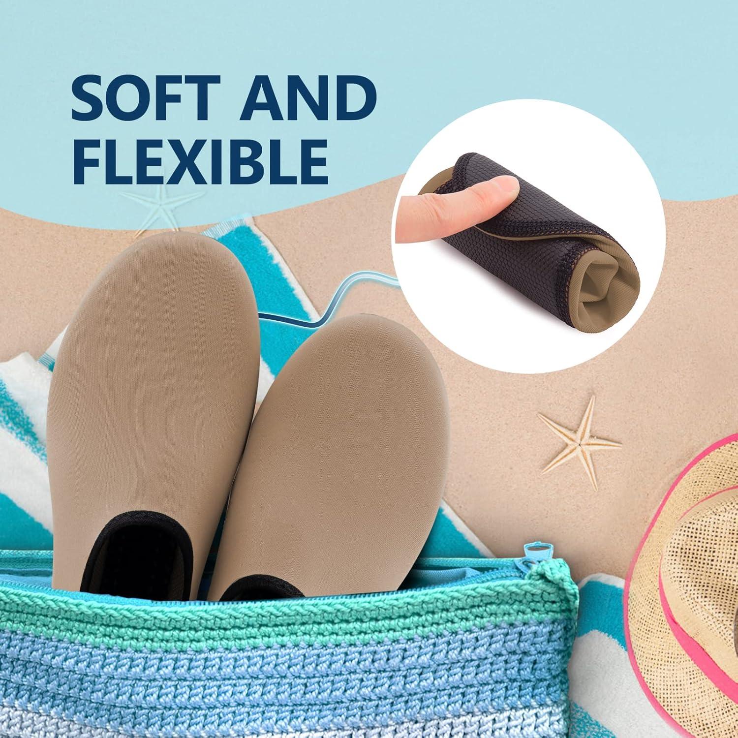 JACKSHIBO Water Shoes for Women Men Swim Shoes Water Socks for Cruise Essentials Swimming Aqua Beach Pool Yoga Surf(Chocolate)