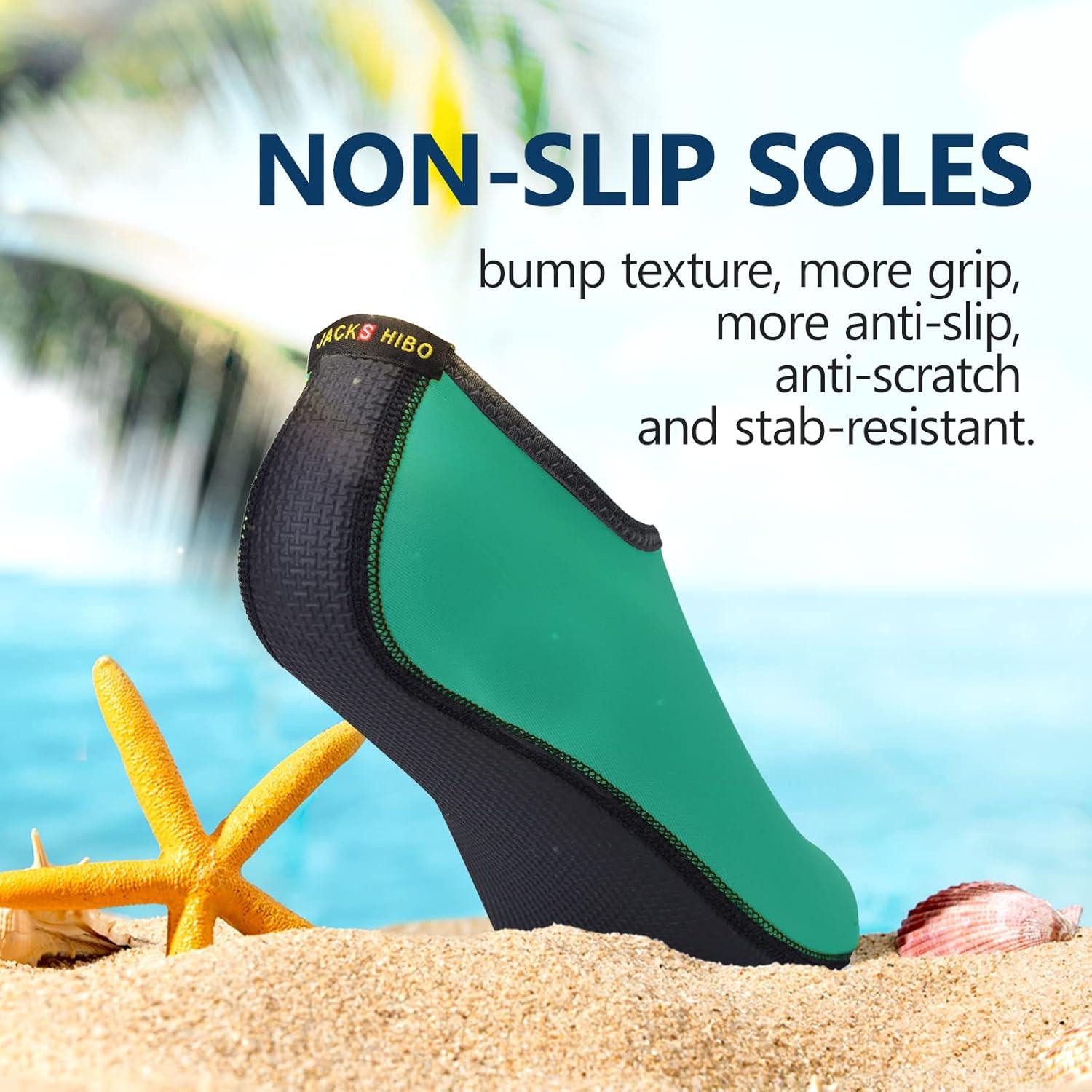 JACKSHIBO Water Shoes for Women Men Swim Shoes Water Socks for Cruise Essentials Swimming Aqua Beach Pool Yoga Surf(Grassgreen)