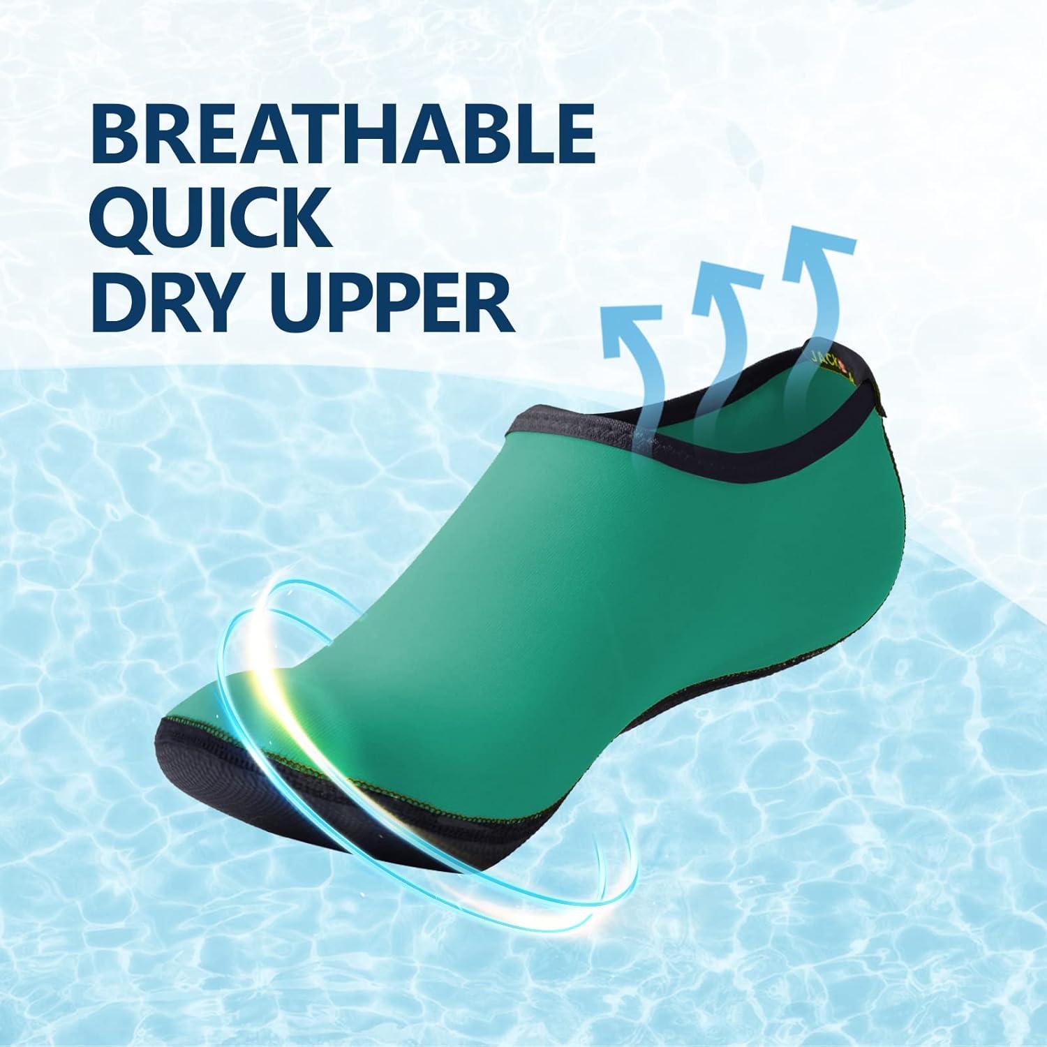 JACKSHIBO Water Shoes for Women Men Swim Shoes Water Socks for Cruise Essentials Swimming Aqua Beach Pool Yoga Surf(Grassgreen)