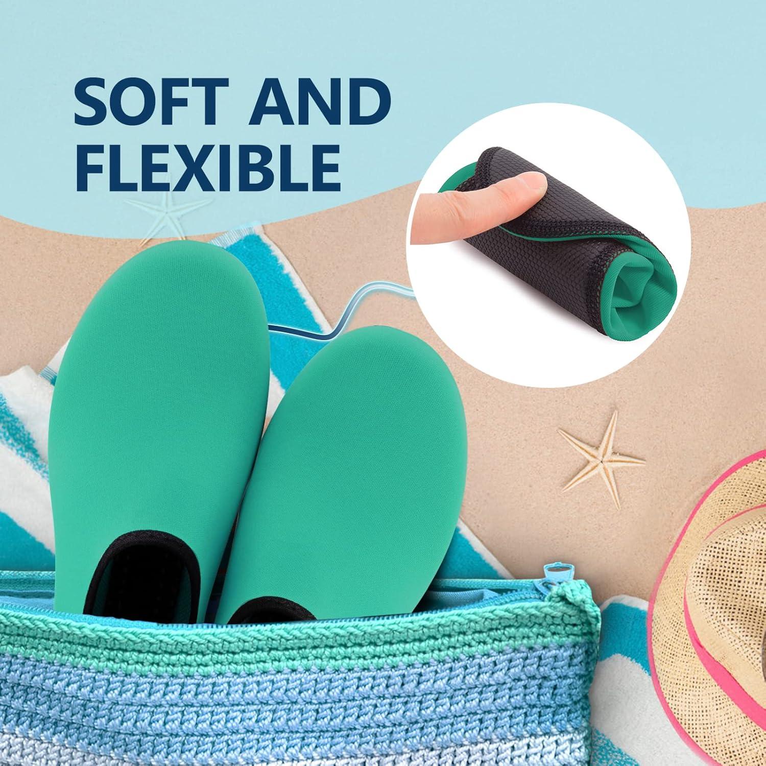 JACKSHIBO Water Shoes for Women Men Swim Shoes Water Socks for Cruise Essentials Swimming Aqua Beach Pool Yoga Surf(Grassgreen)
