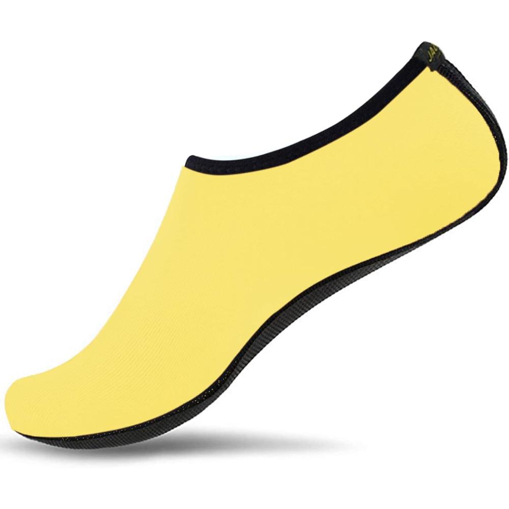 JACKSHIBO Water Shoes for Women Men Swim Shoes Water Socks for Cruise Essentials Swimming Aqua Beach Pool Yoga Surf(Yellow 1)