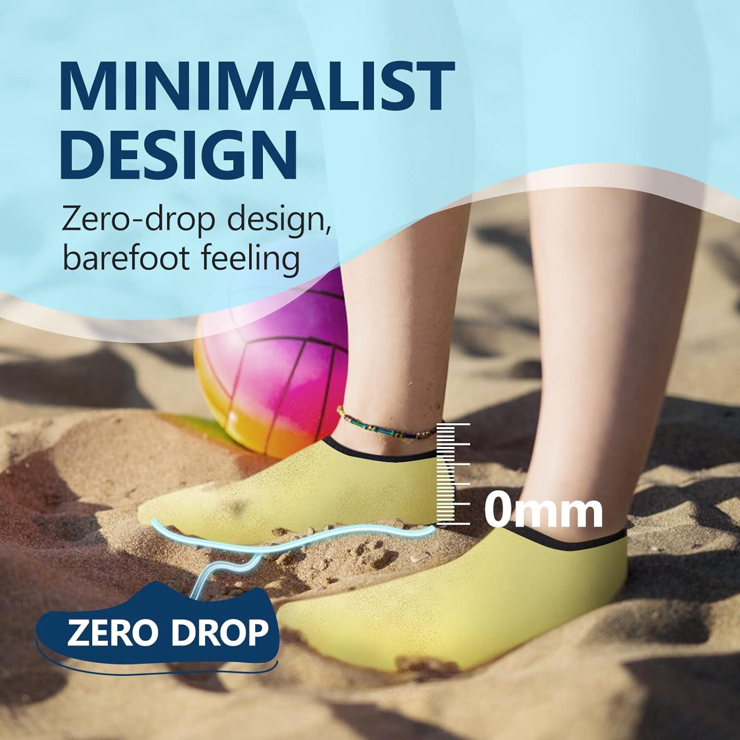 JACKSHIBO Water Shoes for Women Men Swim Shoes Water Socks for Cruise Essentials Swimming Aqua Beach Pool Yoga Surf(Yellow 1)