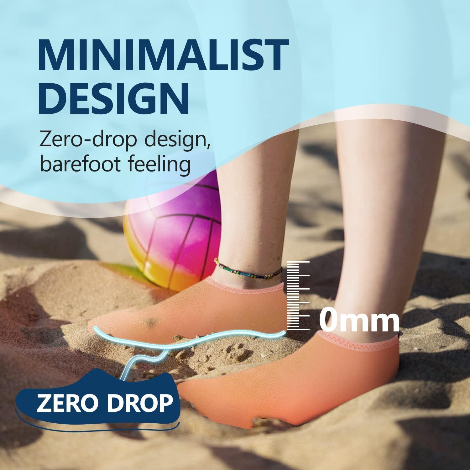 JACKSHIBO Water Shoes for Women Men Swim Shoes Water Socks for Cruise Essentials Swimming Aqua Beach Pool Yoga Surf(Pure Orange)