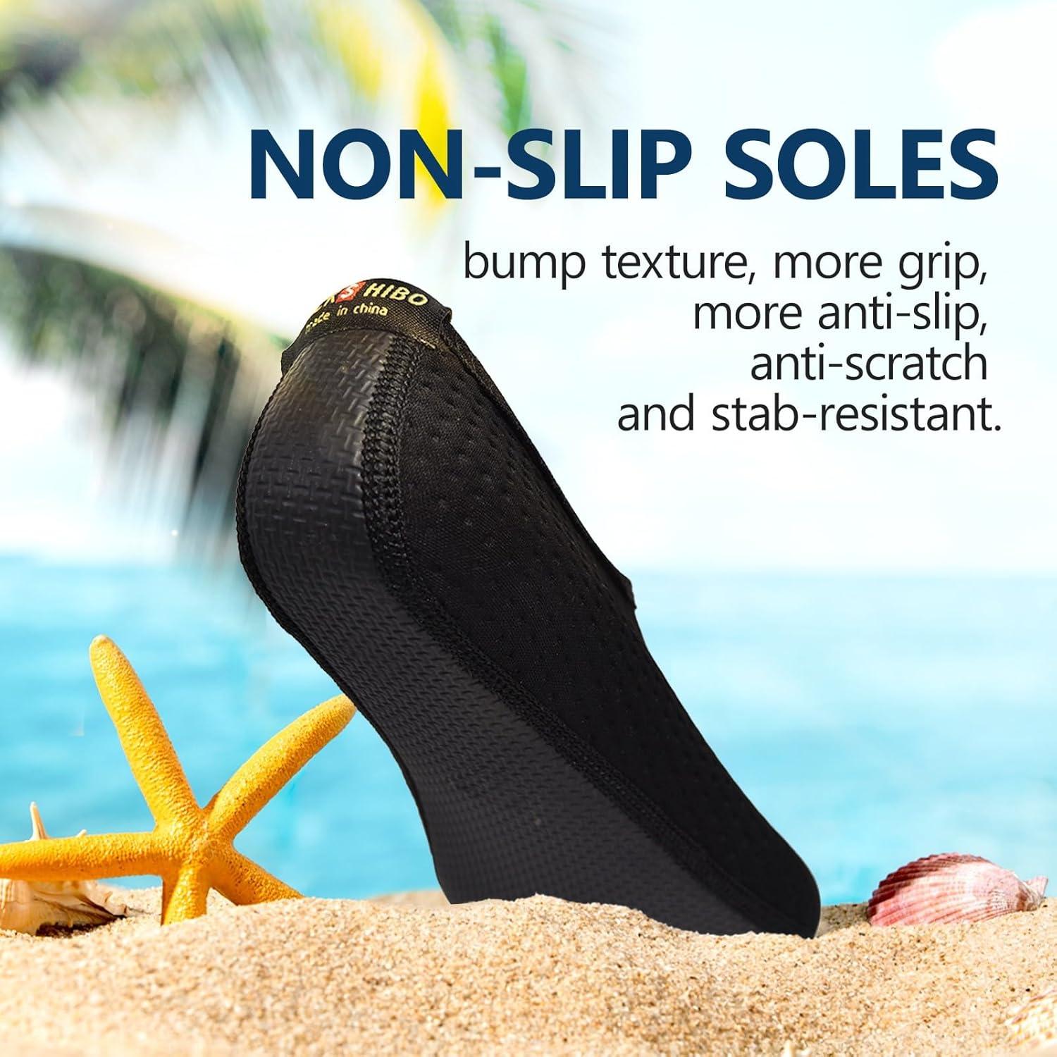 JACKSHIBO Water Shoes for Women Men Swim Shoes Water Socks for Cruise Essentials Swimming Aqua Beach Pool Yoga Surf(Blackstripe)