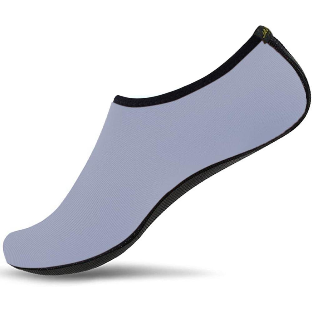 JACKSHIBO Water Shoes for Women Men Swim Shoes Water Socks for Cruise Essentials Swimming Aqua Beach Pool Yoga Surf(Slategrey)