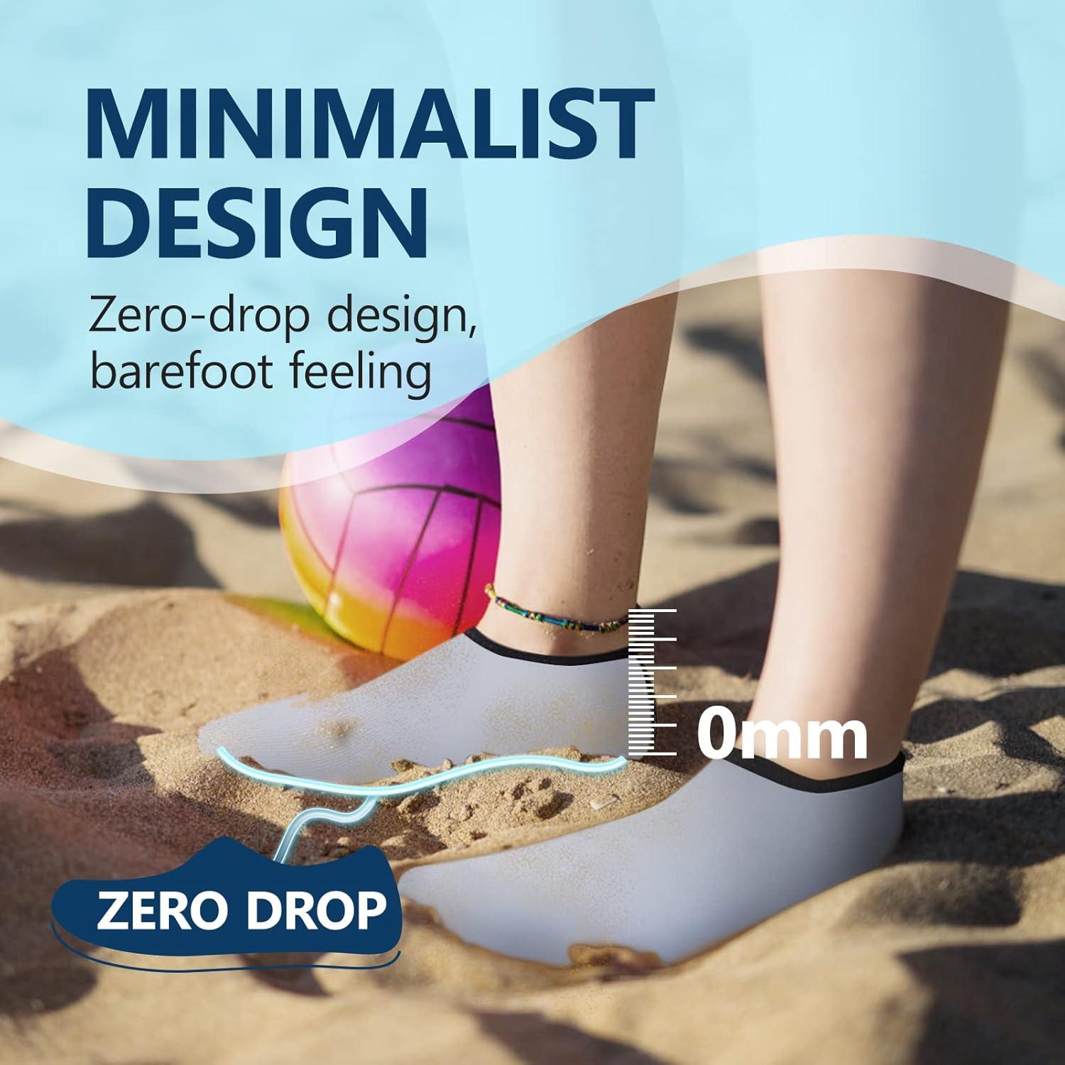 JACKSHIBO Water Shoes for Women Men Swim Shoes Water Socks for Cruise Essentials Swimming Aqua Beach Pool Yoga Surf(Slategrey)