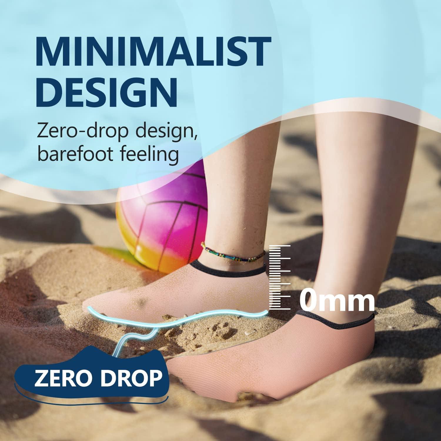 JACKSHIBO Water Shoes for Women Men Swim Shoes Water Socks for Cruise Essentials Swimming Aqua Beach Pool Yoga Surf(Orange 1)