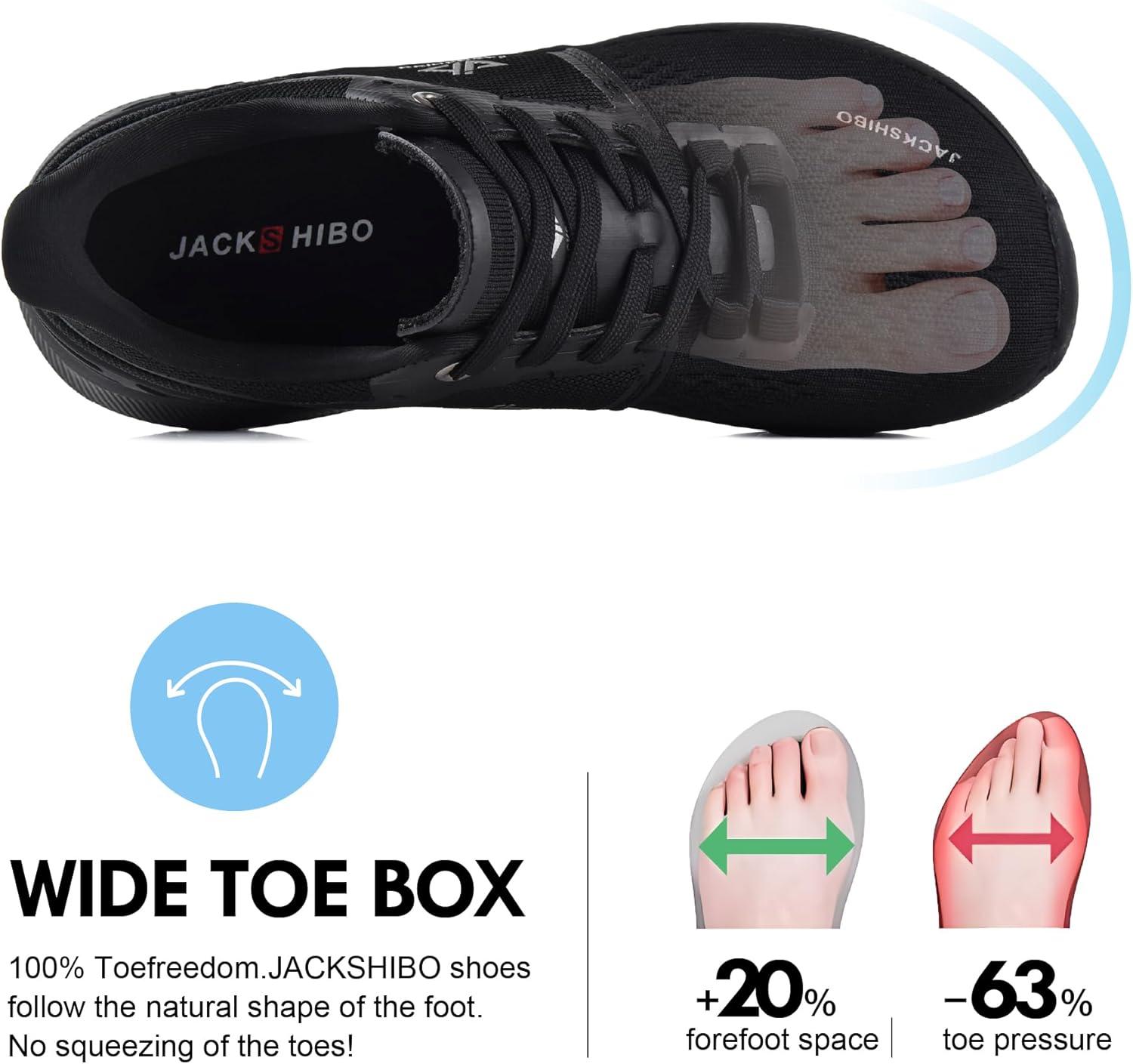 JACKSHIBO Mens Wide Toe Box Slip in Hands Free Shoes,Slip on Arch Support Wide Sneakers,Thick Cushioning Stability Running Shoes,Orthopedic Walking Sneakers(Allblack)