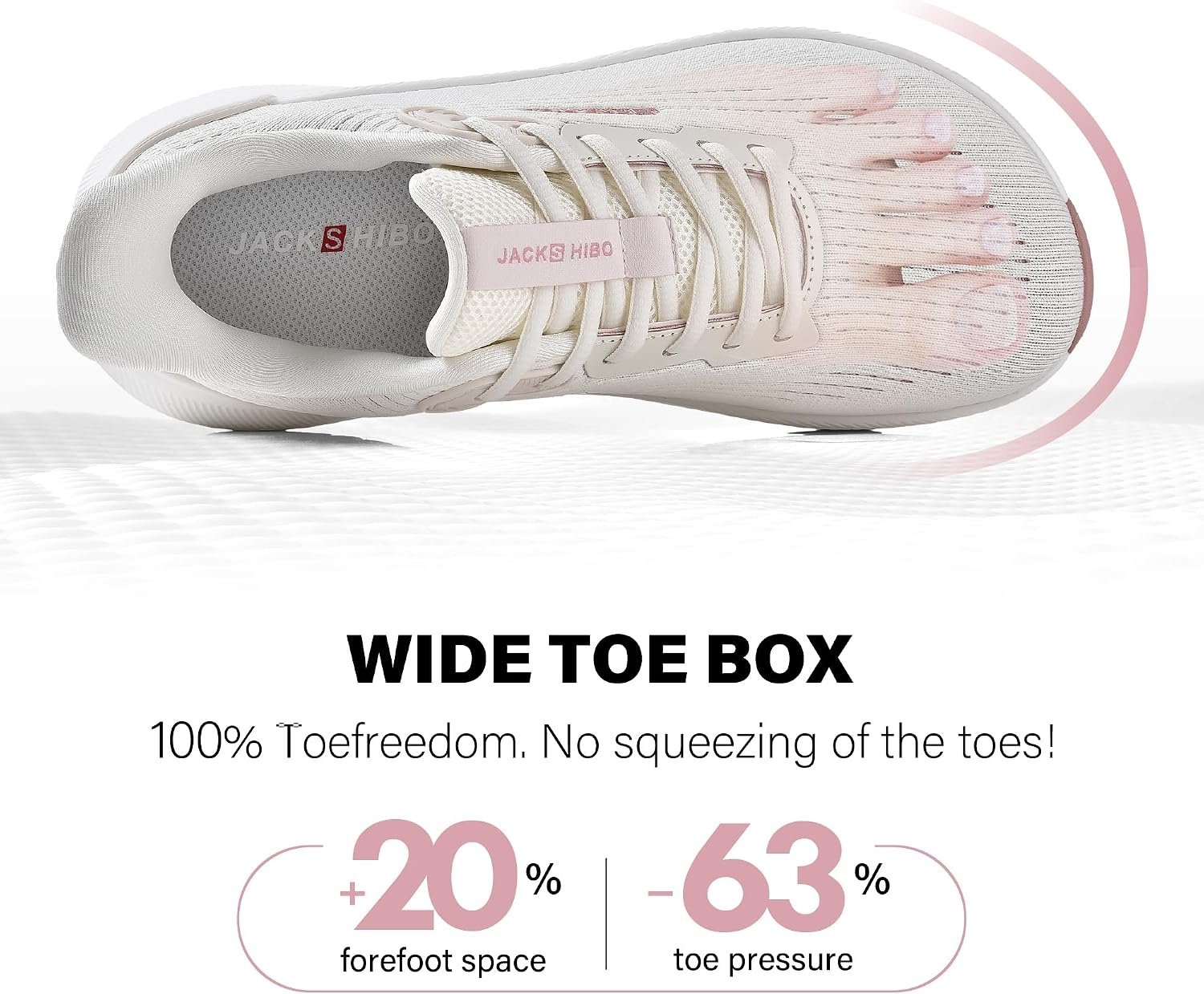 JACKSHIBO Wide Toe Box Slip on Shoes Women Arch Support Zero Drop Sneakers | Hands Free, Orthopedic Plantar Fasciitis, Thick Cushion, Width, Slip in, Running, Walking , Athletic, Tennis, Gym, Workout(Wide Toe Box Almond)