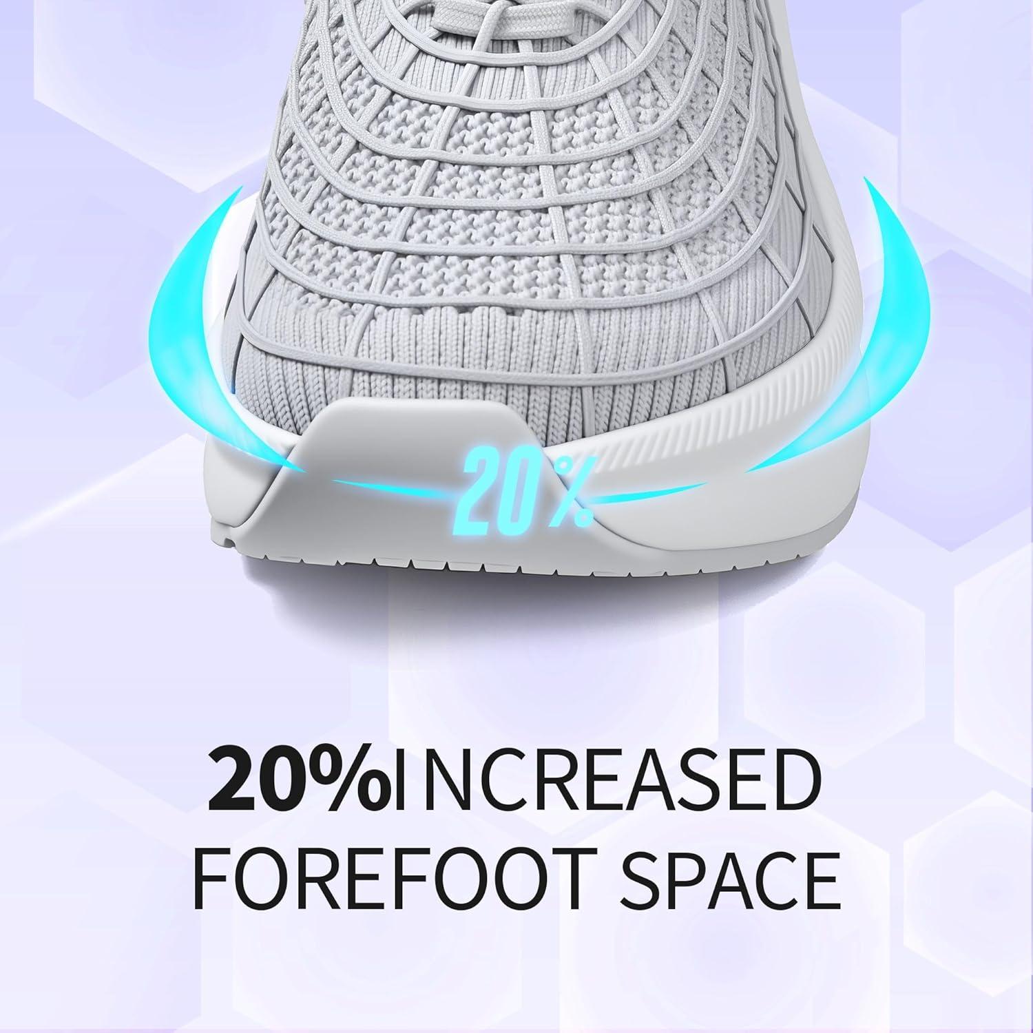 JACKSHIBO Wide Toe Box Shoes Women Slip on Sneakers Slip in Arch Support Plantar Fasciitis Orthopedic for Walking Tennis Athletic Cushion Thick Sole Zero Drop Hands Free Shoes with Metatarsal Pads(Wide Toe Box Grey)